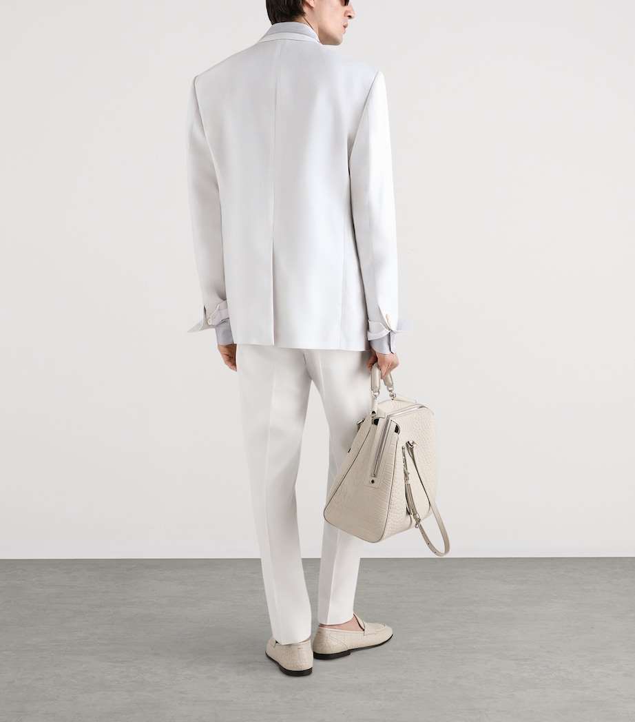 Dolce&Gabbana Mens Double-Breasted Blazer White Image 3