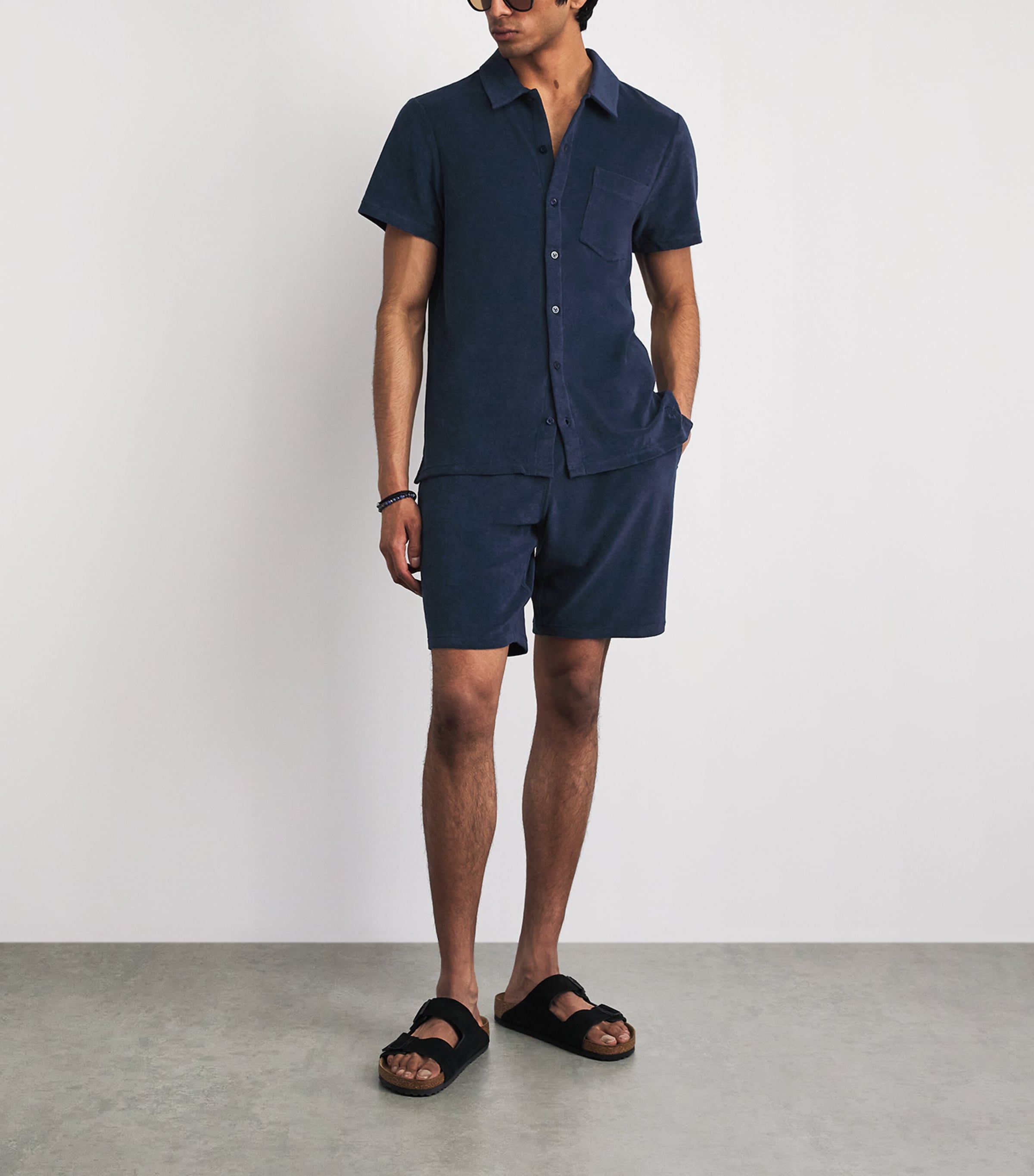 Vilebrequin Mens Organic Cotton Terry-Blend Charli Shirt Bleu Marine Image 2