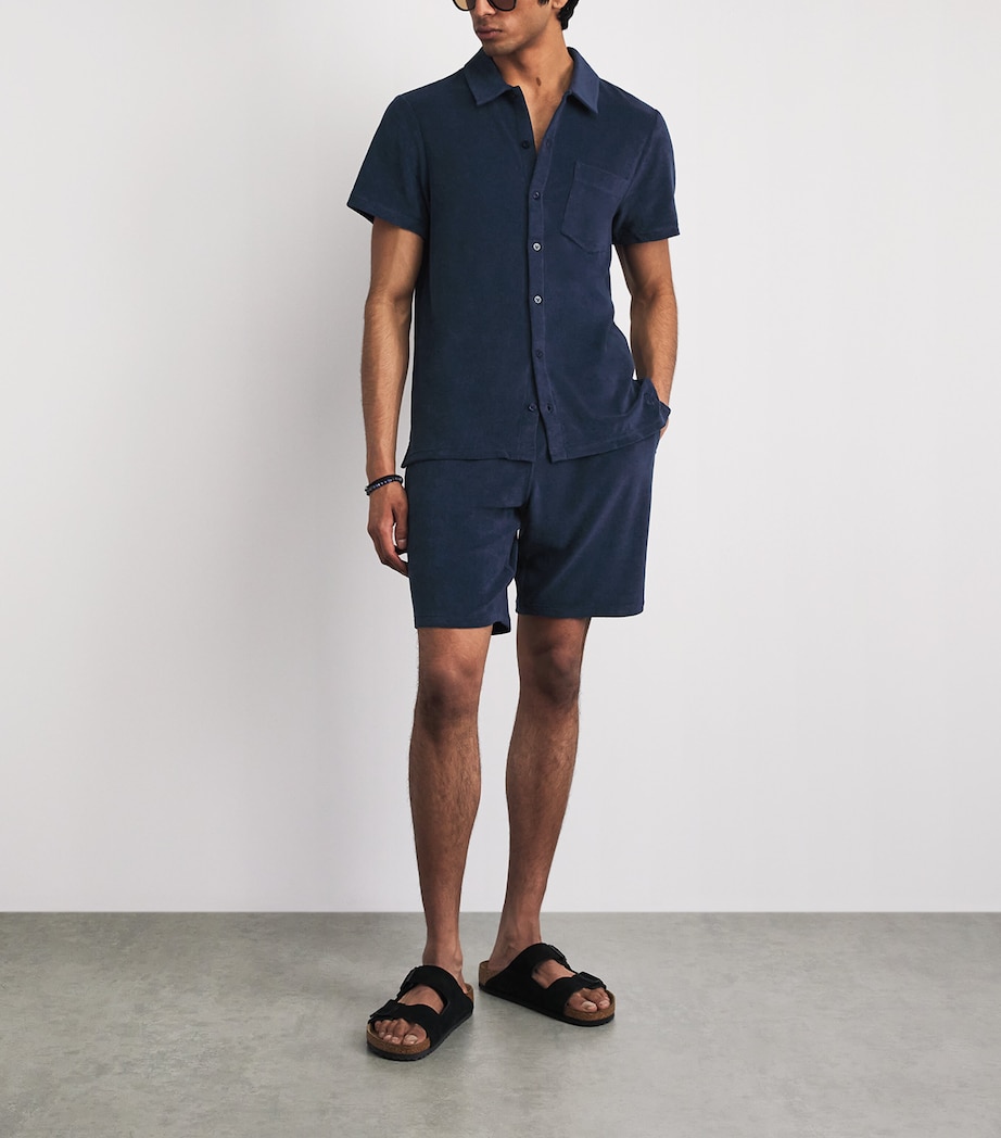 Vilebrequin Mens Organic Cotton Terry-Blend Charli Shirt Bleu Marine Image 2