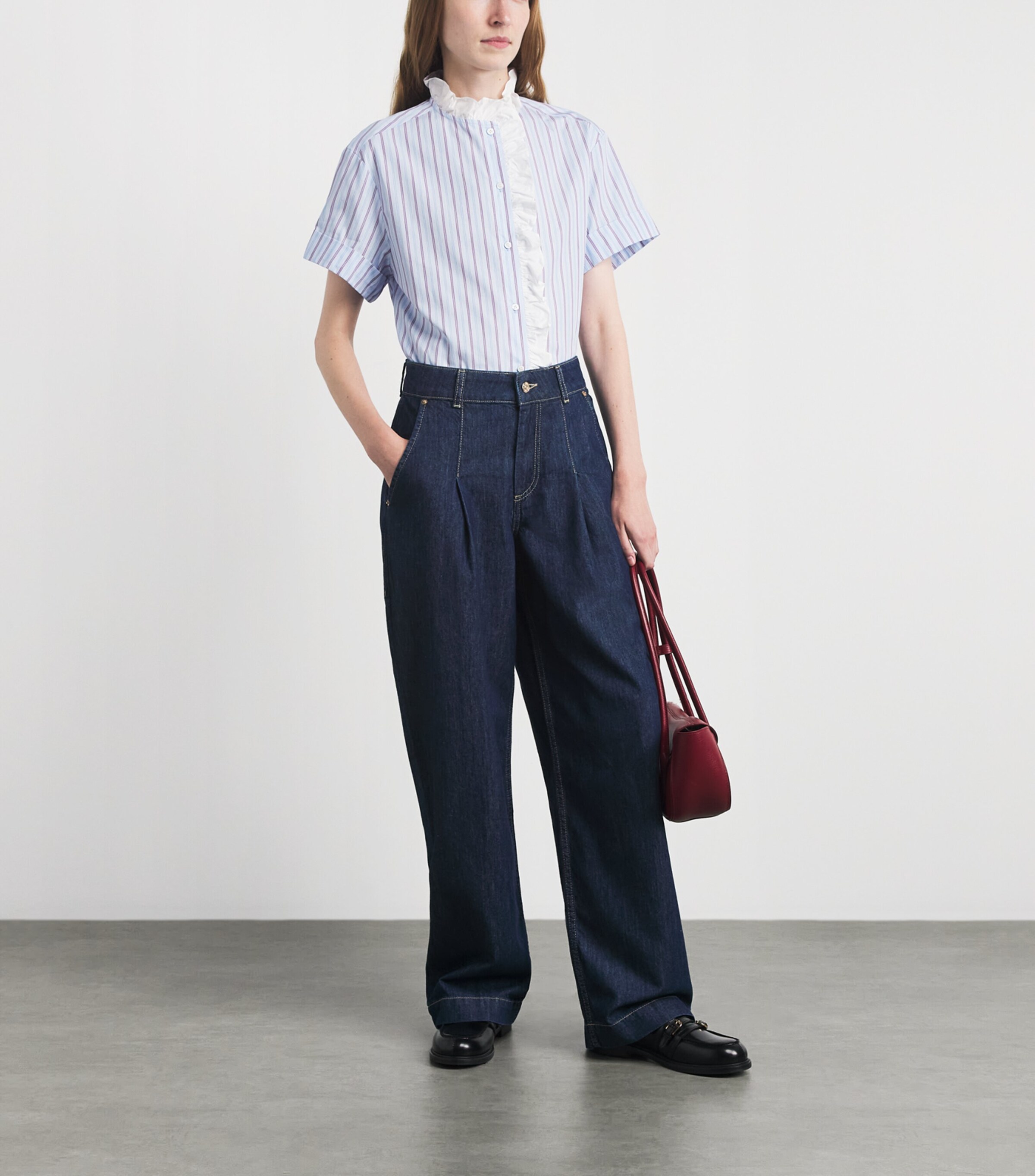 Claudie Pierlot Womens Cotton Stripe Shirt Multicolored Image 2