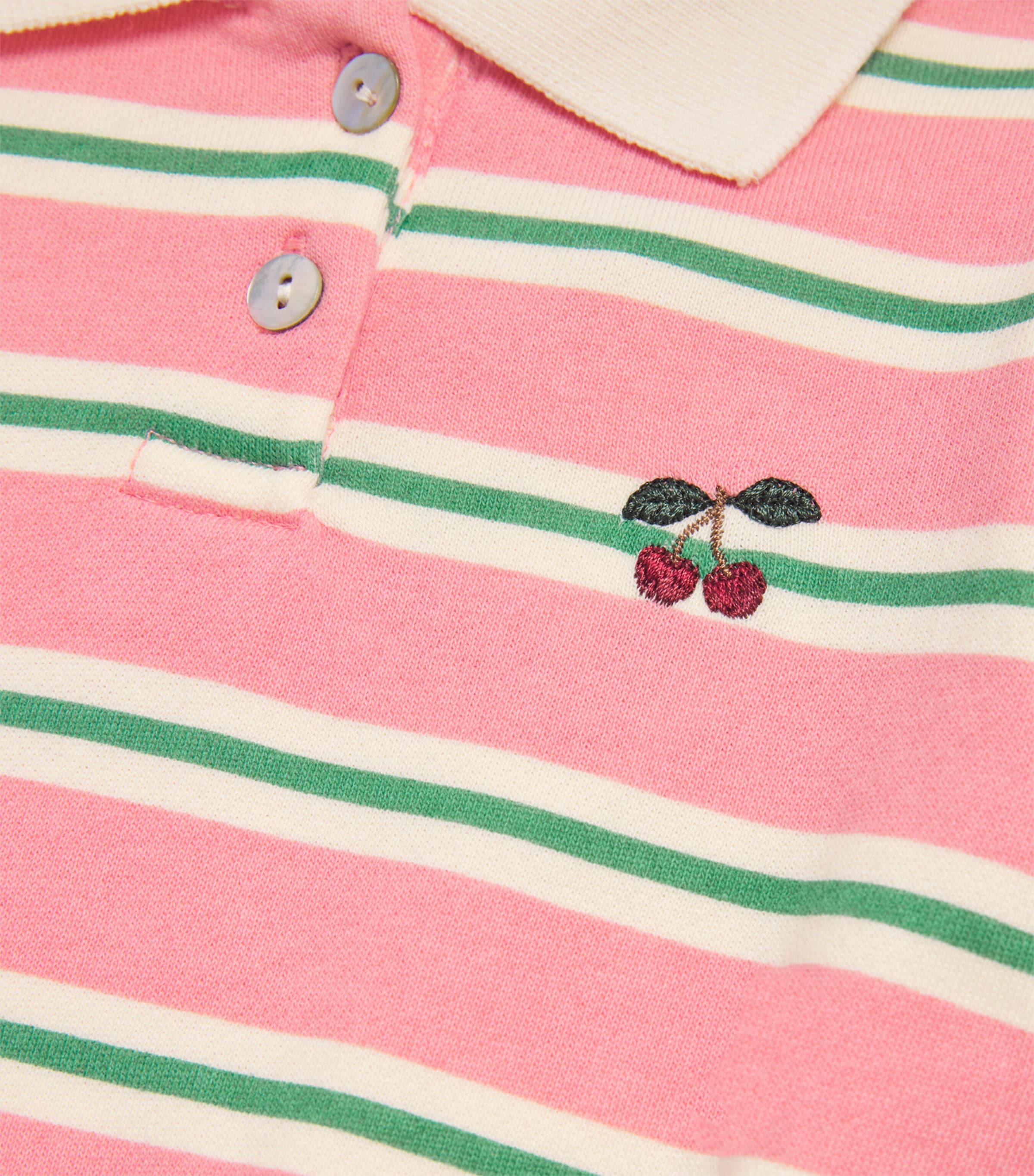 Cotton Stripe Polo Sweater Bodysuit (1-18 Months) P25083 BLUSH BOUND Image 3