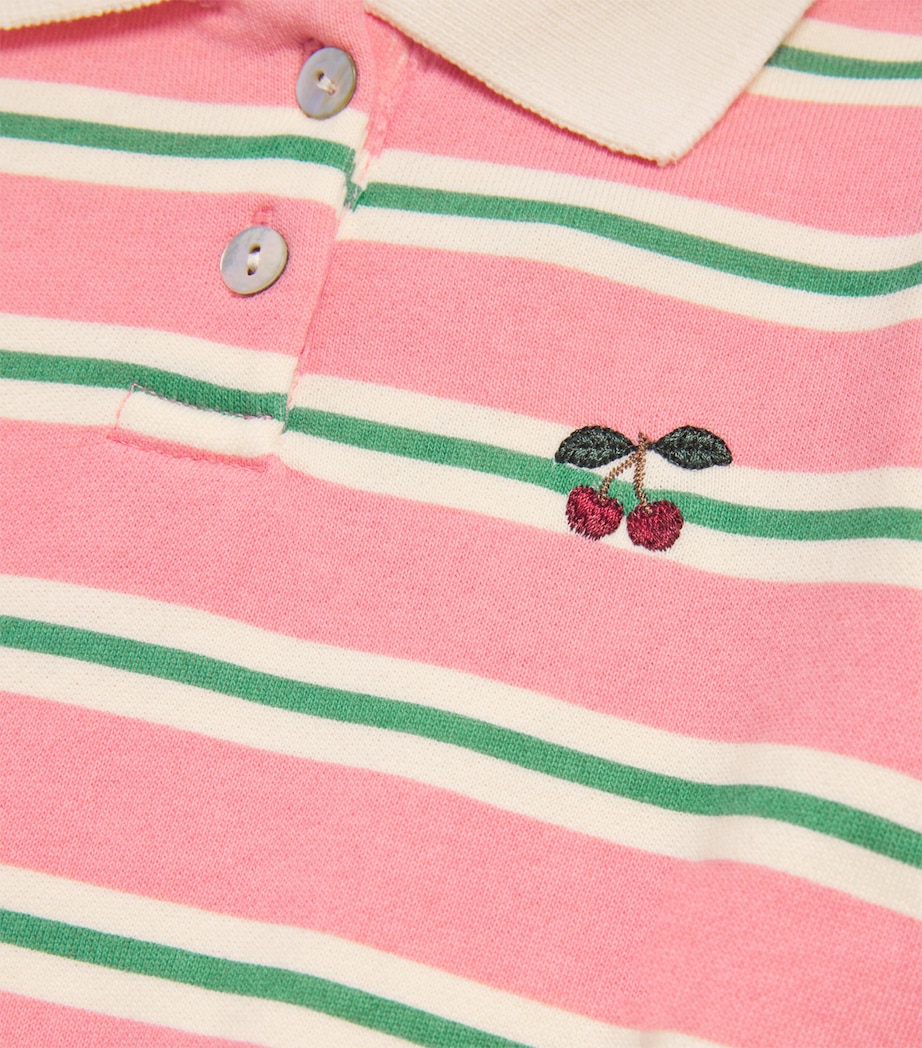 Cotton Stripe Polo Sweater Bodysuit (1-18 Months) P25083 BLUSH BOUND Image 3