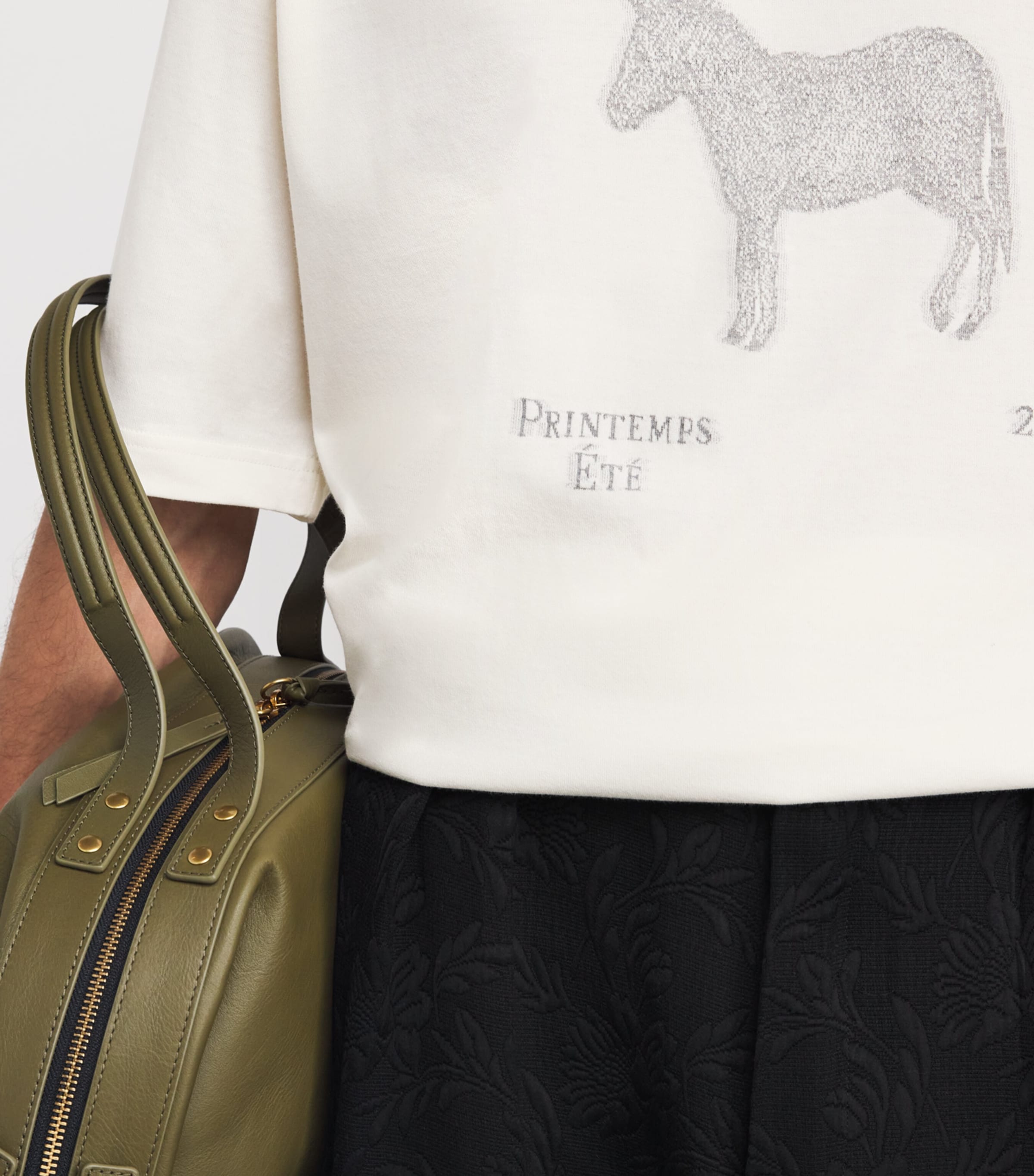 Cotton Jacquard Donkey T-Shirt DONKEY JCQRD WHT-1NW Image 6