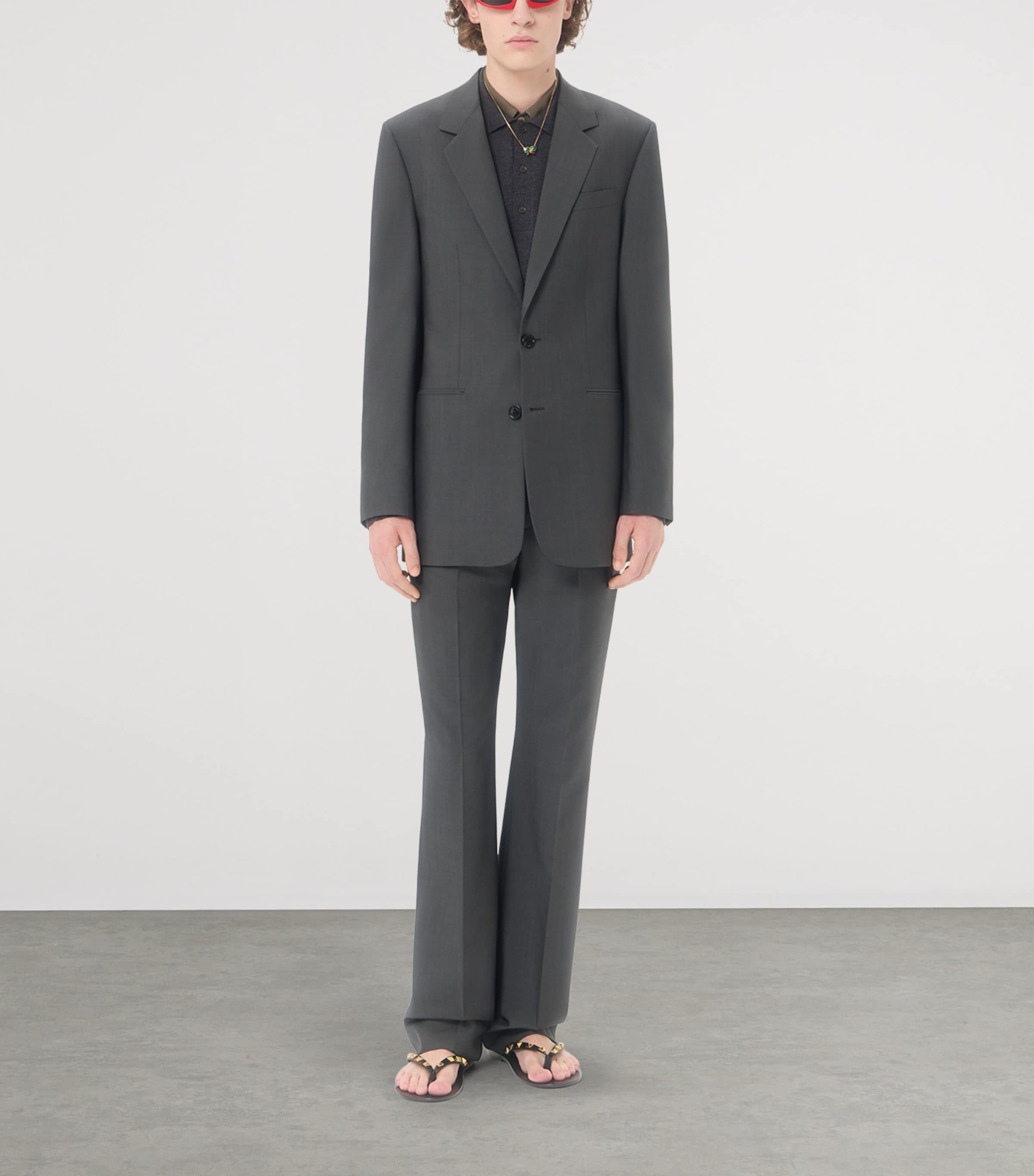 Valentino Mens Mohair-Wool Single-Breasted Blazer Image 2
