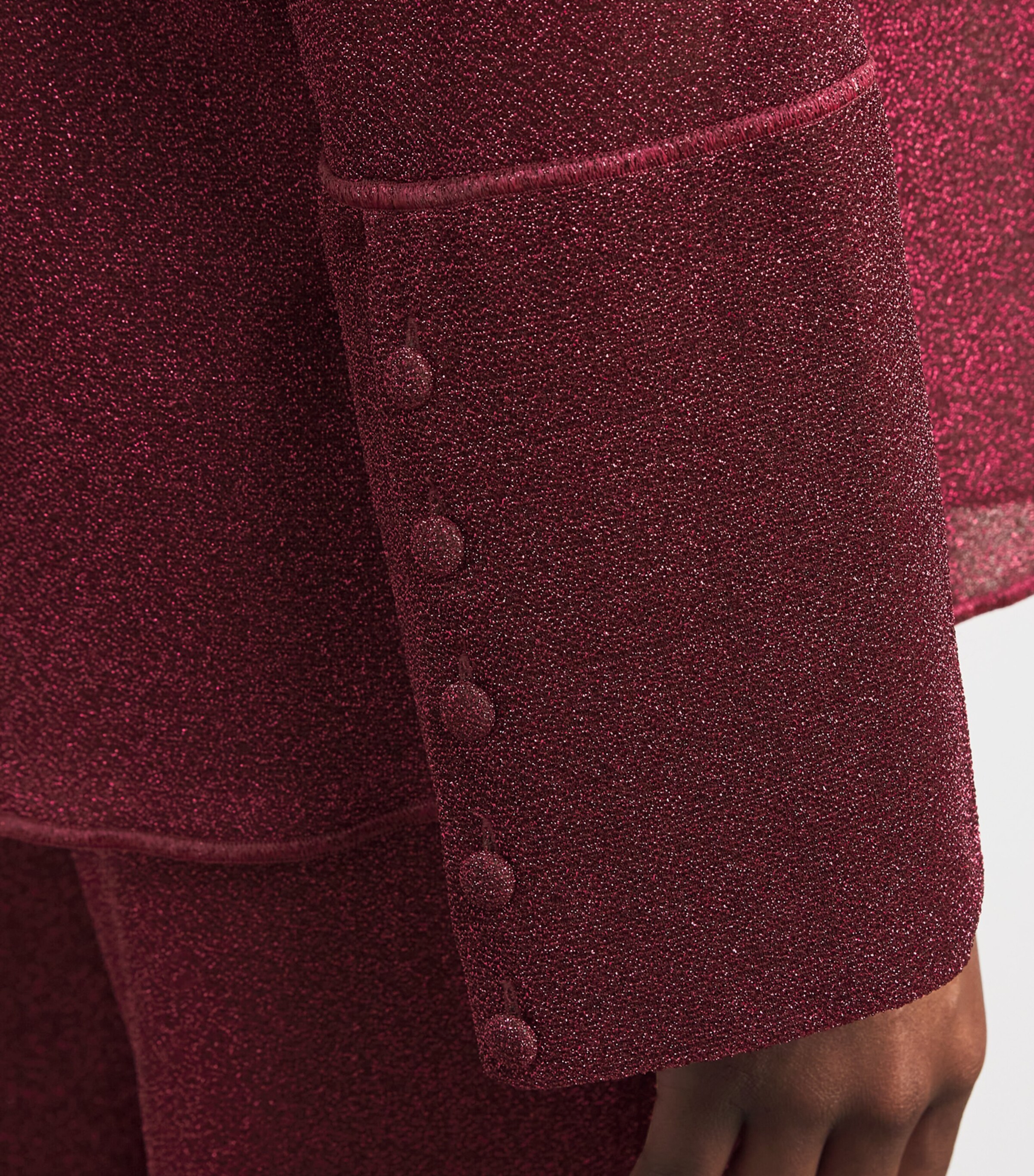 Oséree Womens Glazed Lumière Shirt Burgundy Image 6