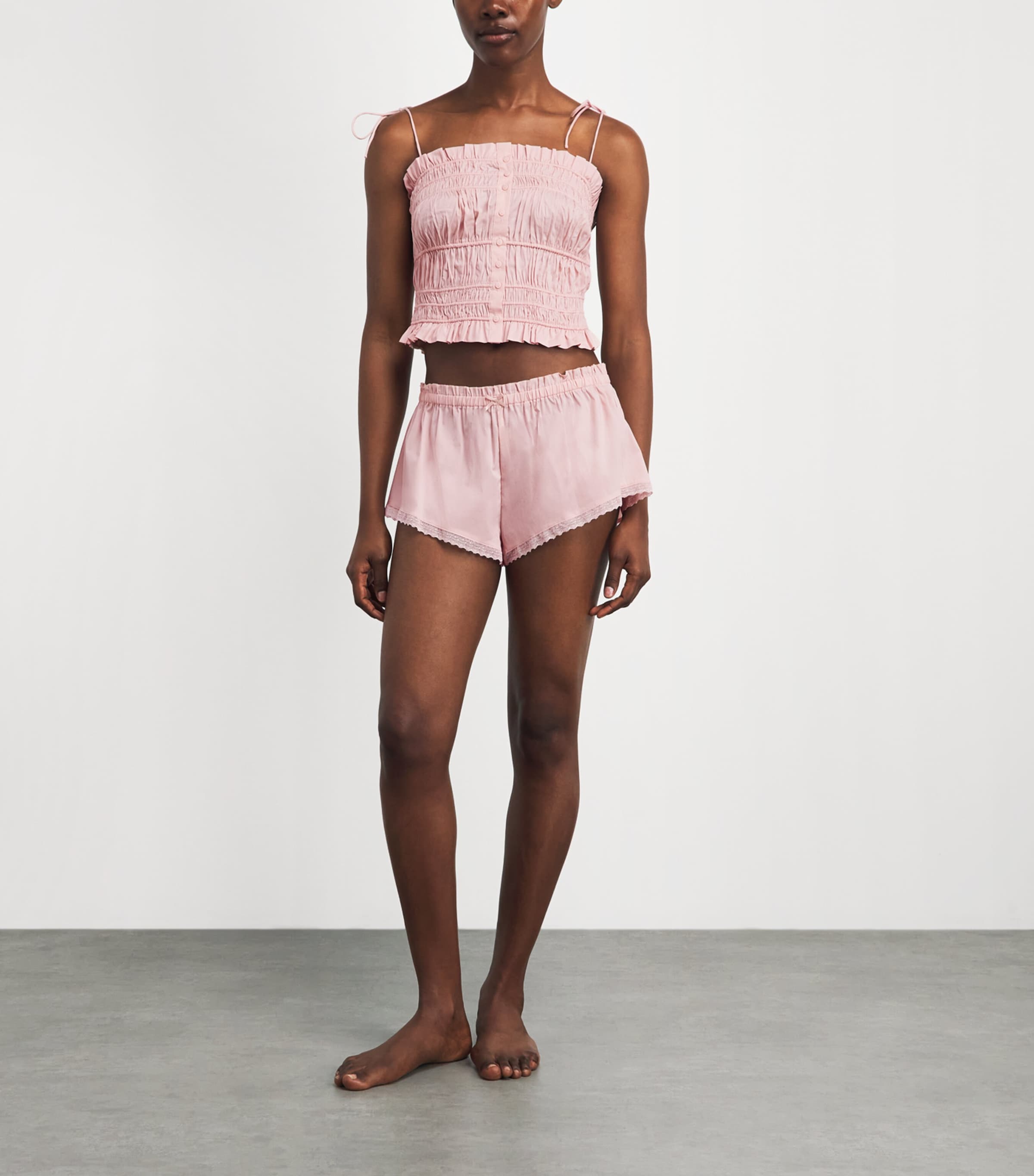 Skims Womens Cotton-Blend Poplin Apparel Shorts Dusty Pink Image 2