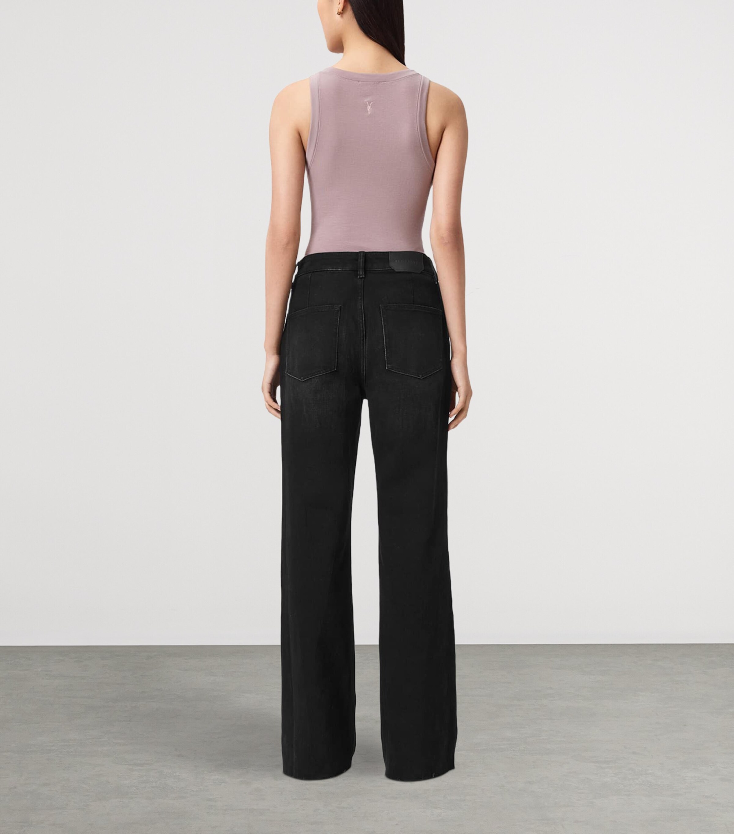 AllSaints Womens Ember Flared Jeans Washed Black Image 7