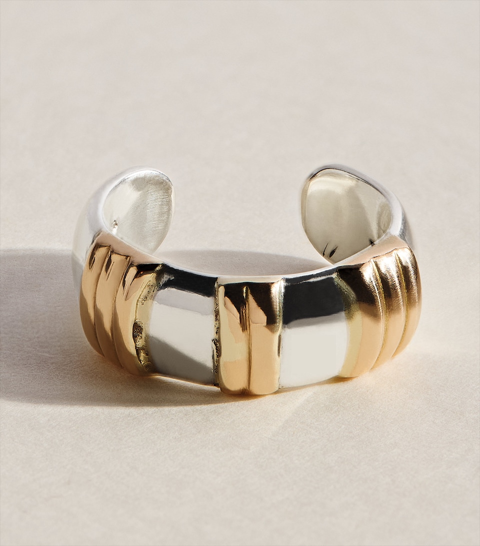 FYR Sterling Silver and Yellow Gold Blaze Ear Cuff Silver