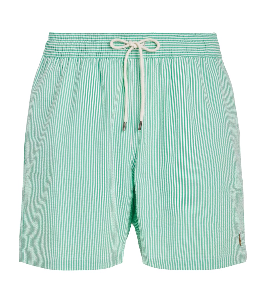 Polo Ralph Lauren Mens Seersucker Traveller Swim Shorts Key West Grn Stripe Image 1
