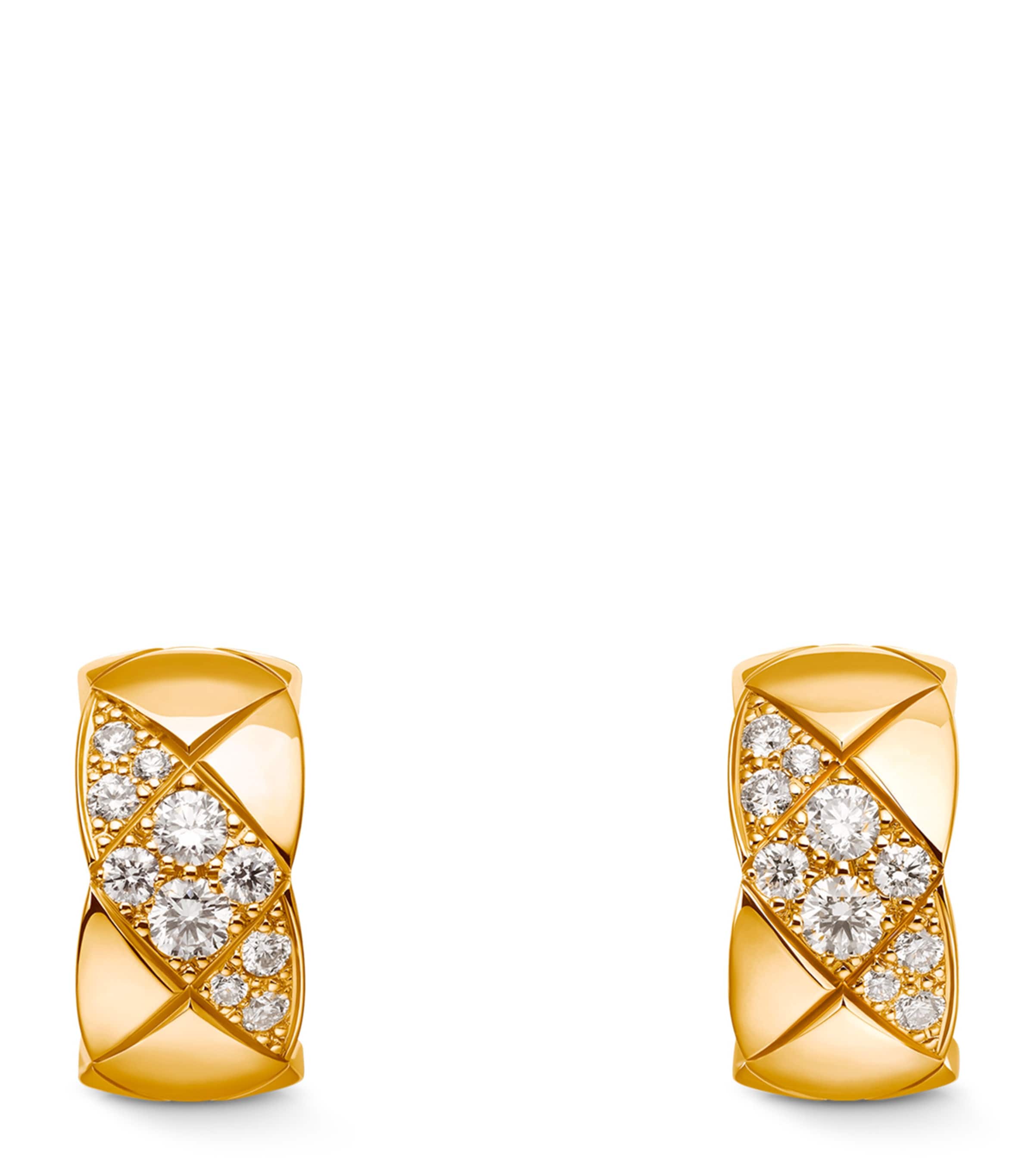 CHANEL Yellow Gold and Diamonds Coco Crush Earrings | Harrods UK