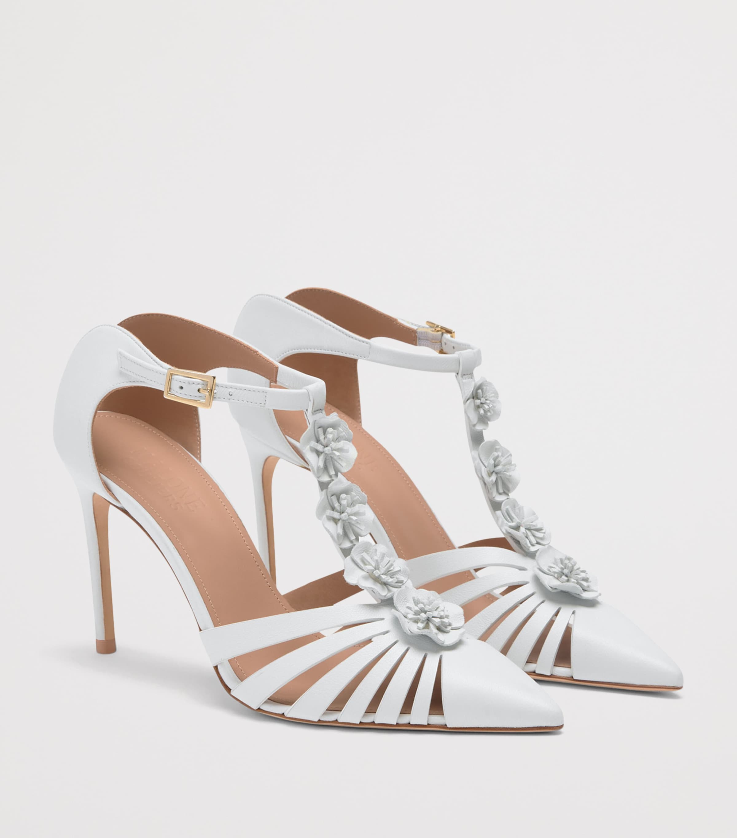 Malone Souliers Leather Jennifer Mule Sandals 90 White Image 3