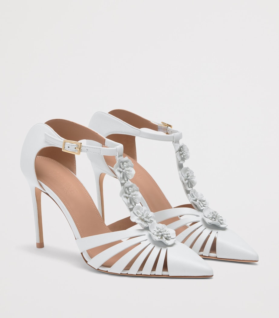 Malone Souliers Leather Jennifer Mule Sandals 90 White Image 3
