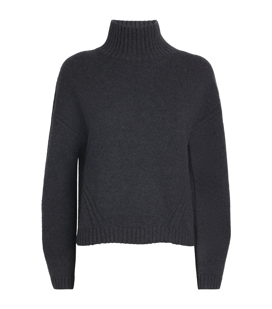 Luxe Cashmere High-Neck Sweater DARK SMOKE Image 1