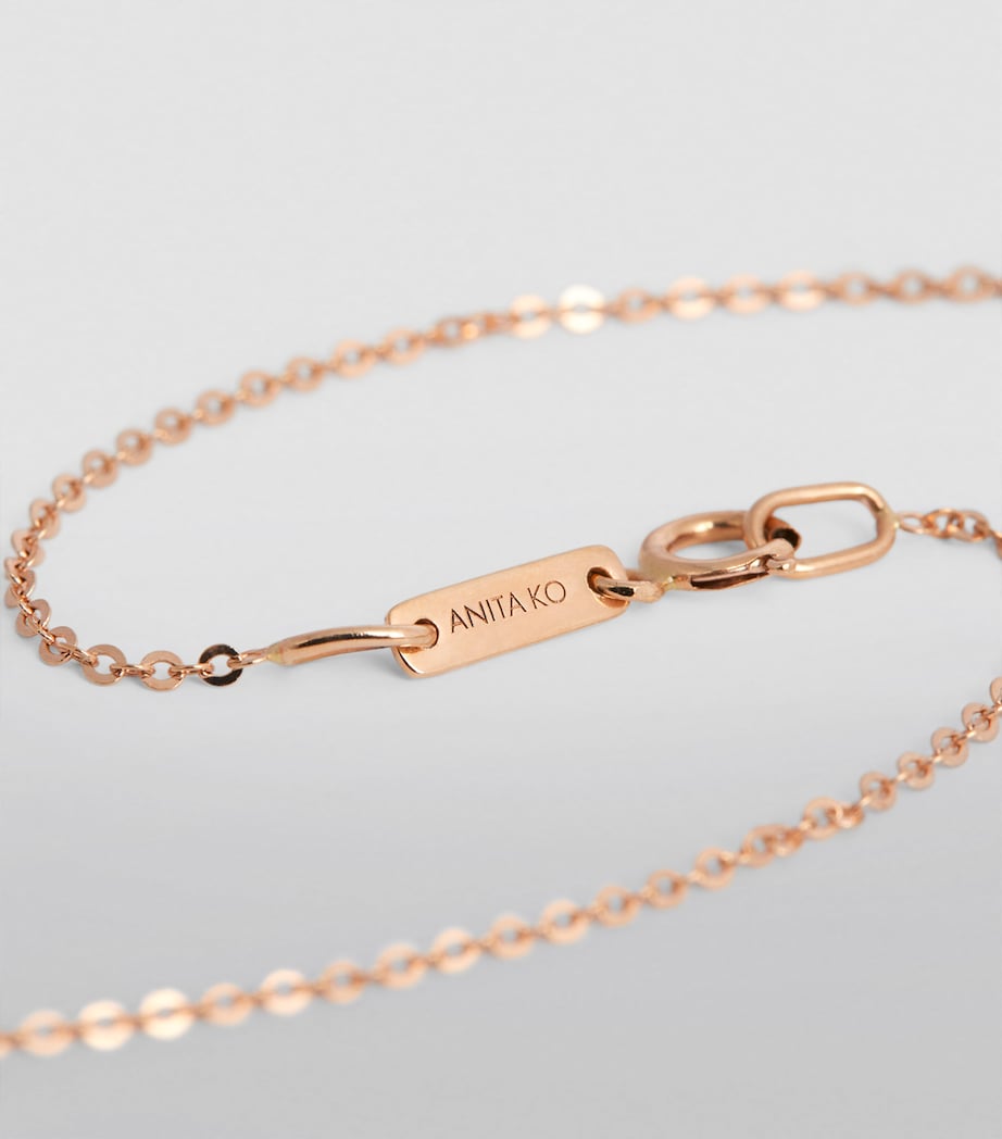 Rose Gold and Diamond Lariat Necklace ROSE GOLD Image 2