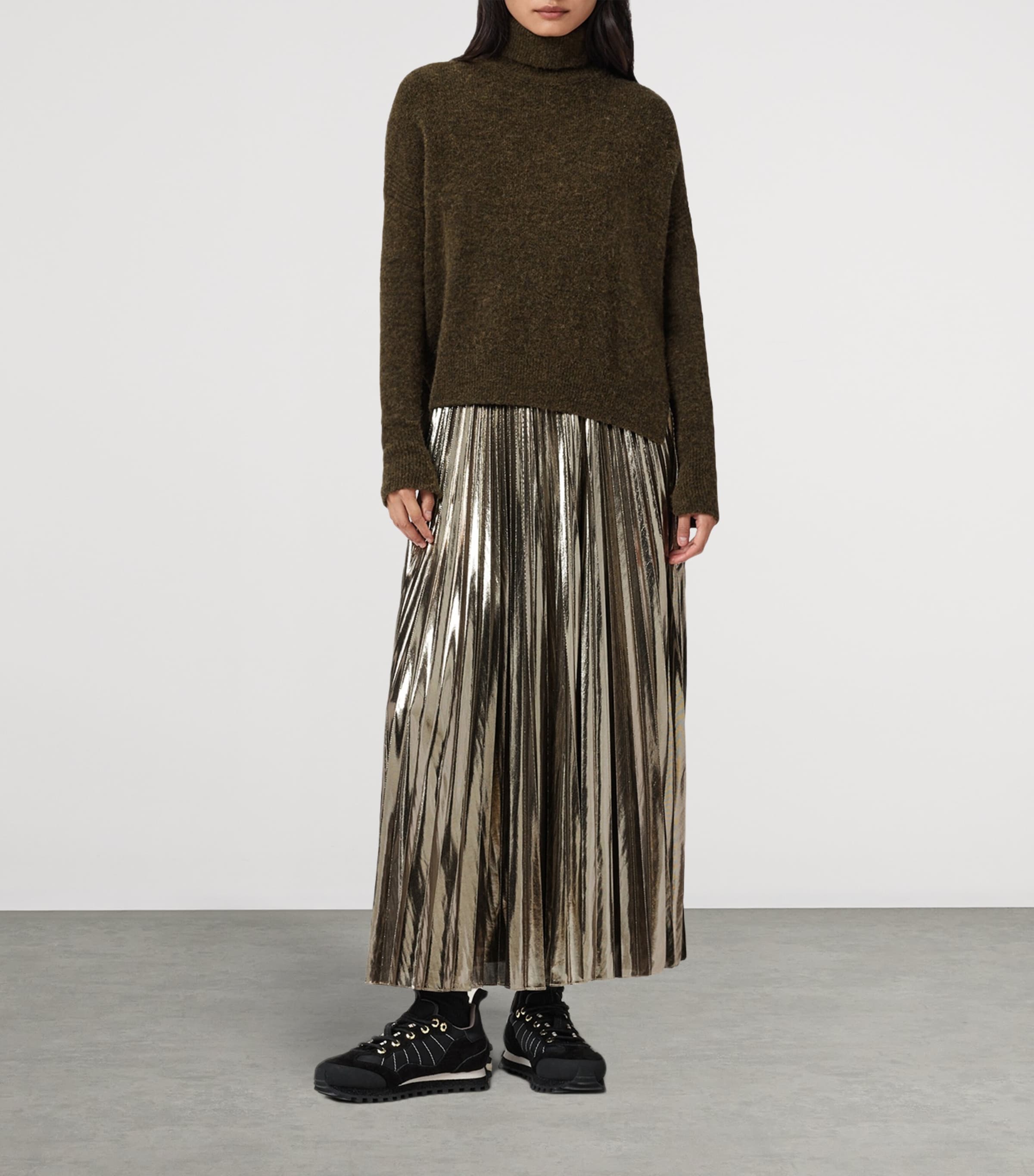 AllSaints Womens Spark Sweater and Maxi Dress Set Bronze Brown Image 2