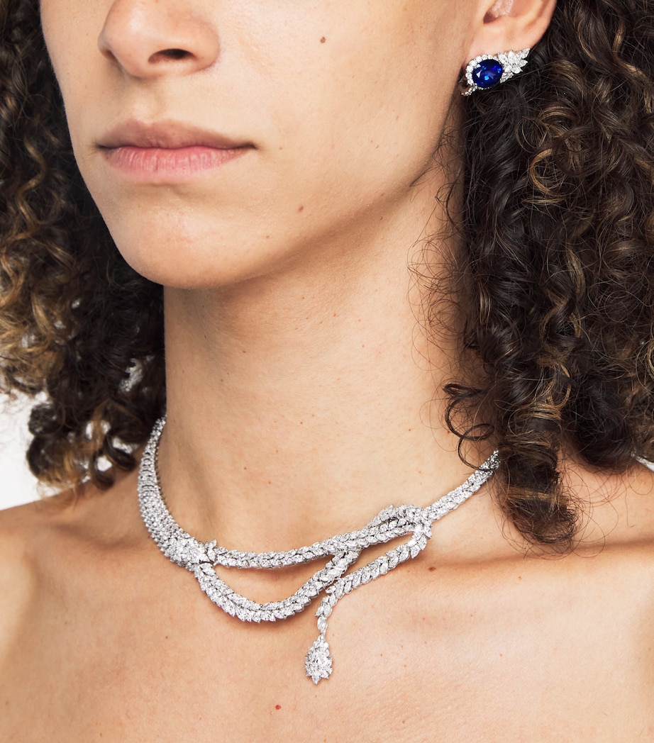 White Gold, Diamond and Sapphire Reign Supreme Stud Earrings WHITE GOLD Image 5