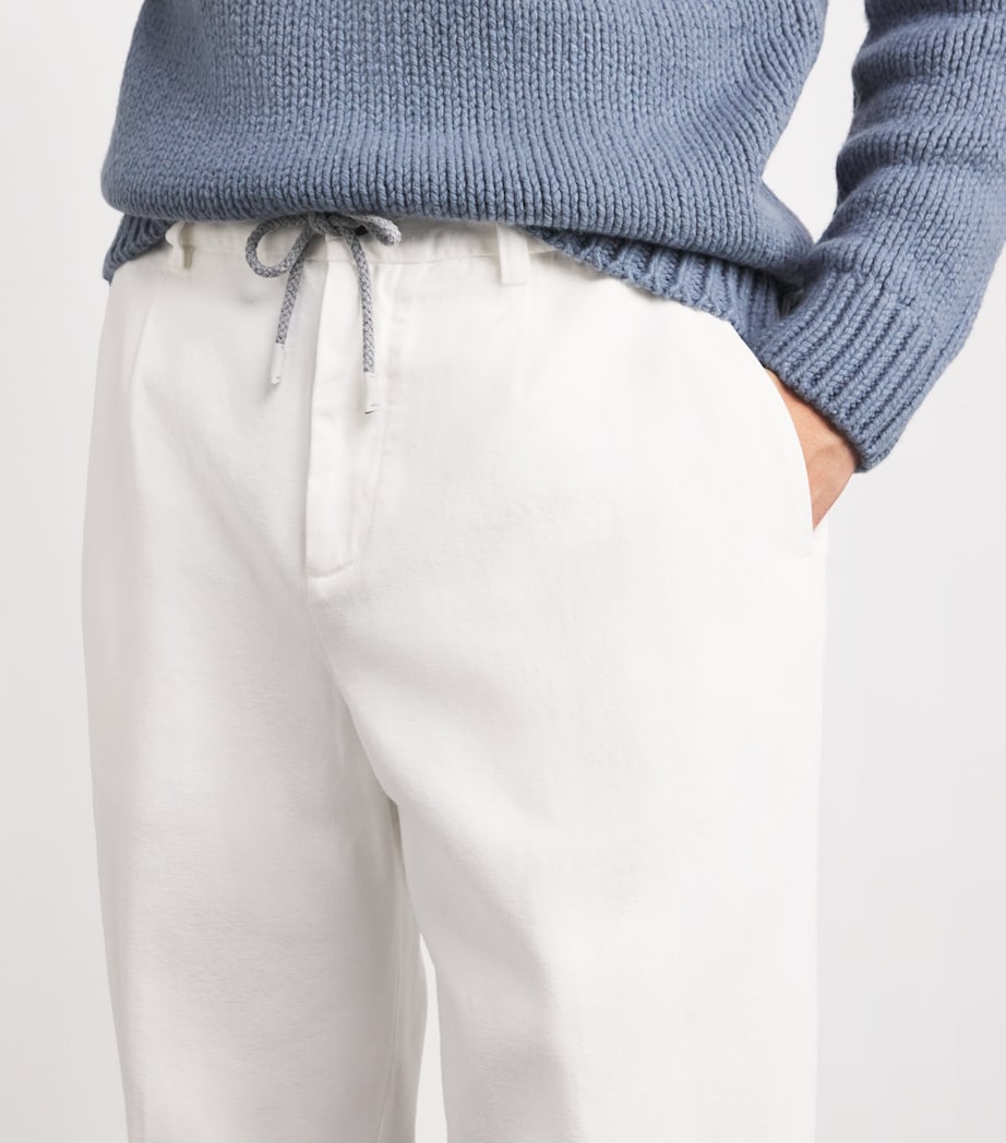 Cotton Drawstring Tapered Trousers BIANCO Image 6