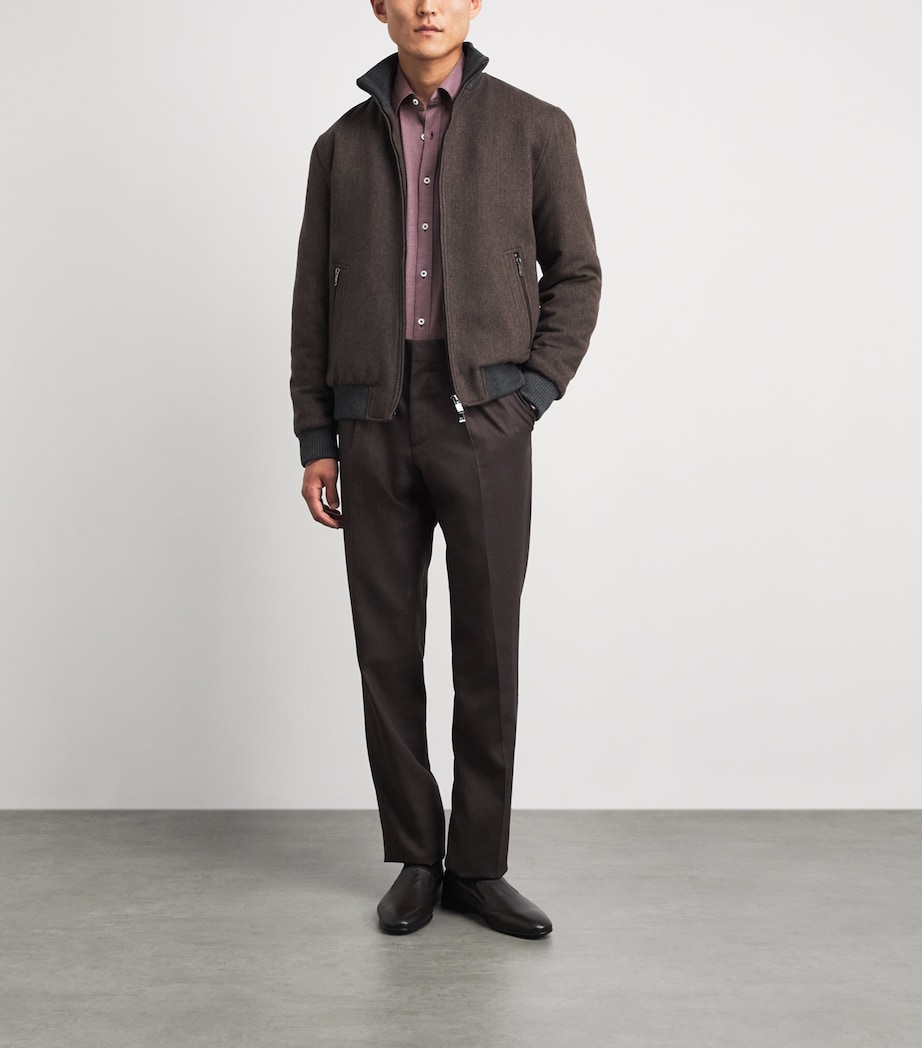 Canali Mens Cotton-Lyocell Jersey Shirt Red Image 2