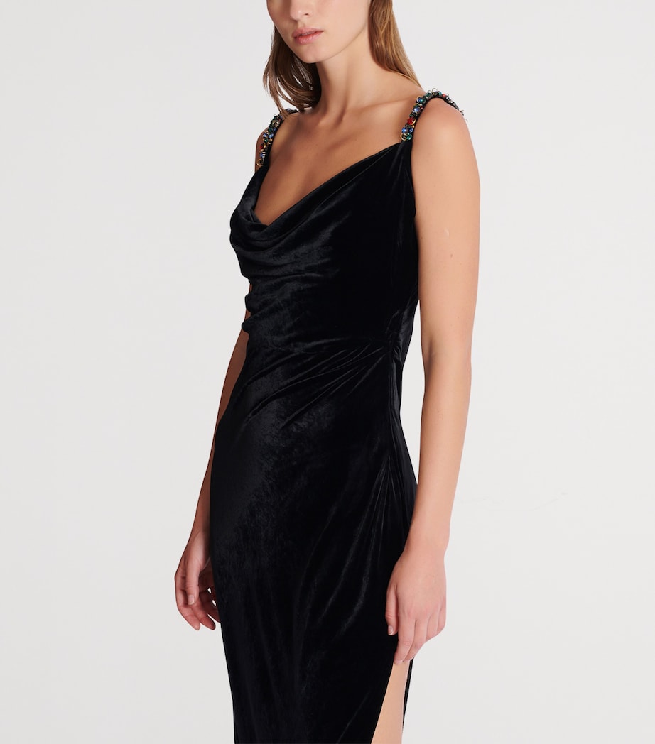 Velvet Embellished Gown EAH NOIR/MULTICO Image 5