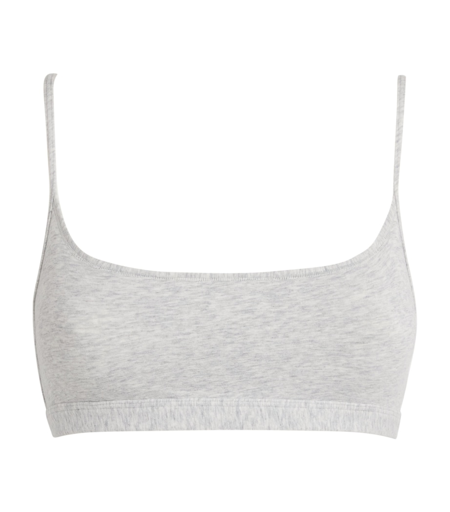 Skims Womens Cotton Everyday Scoop Bralette Light Heather Grey Image 1