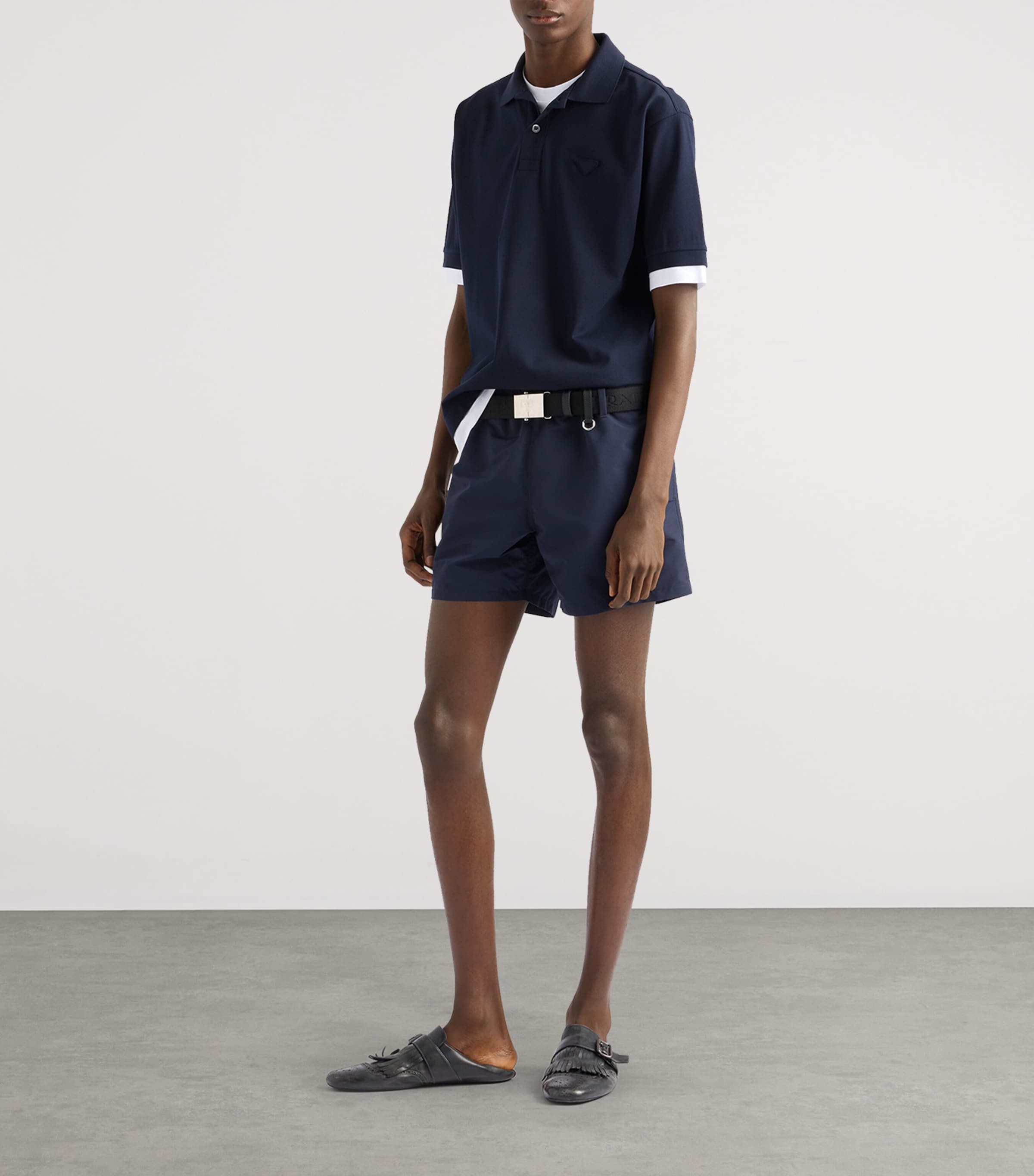 Double-Layer Logo Polo Shirt F0124 Image 2