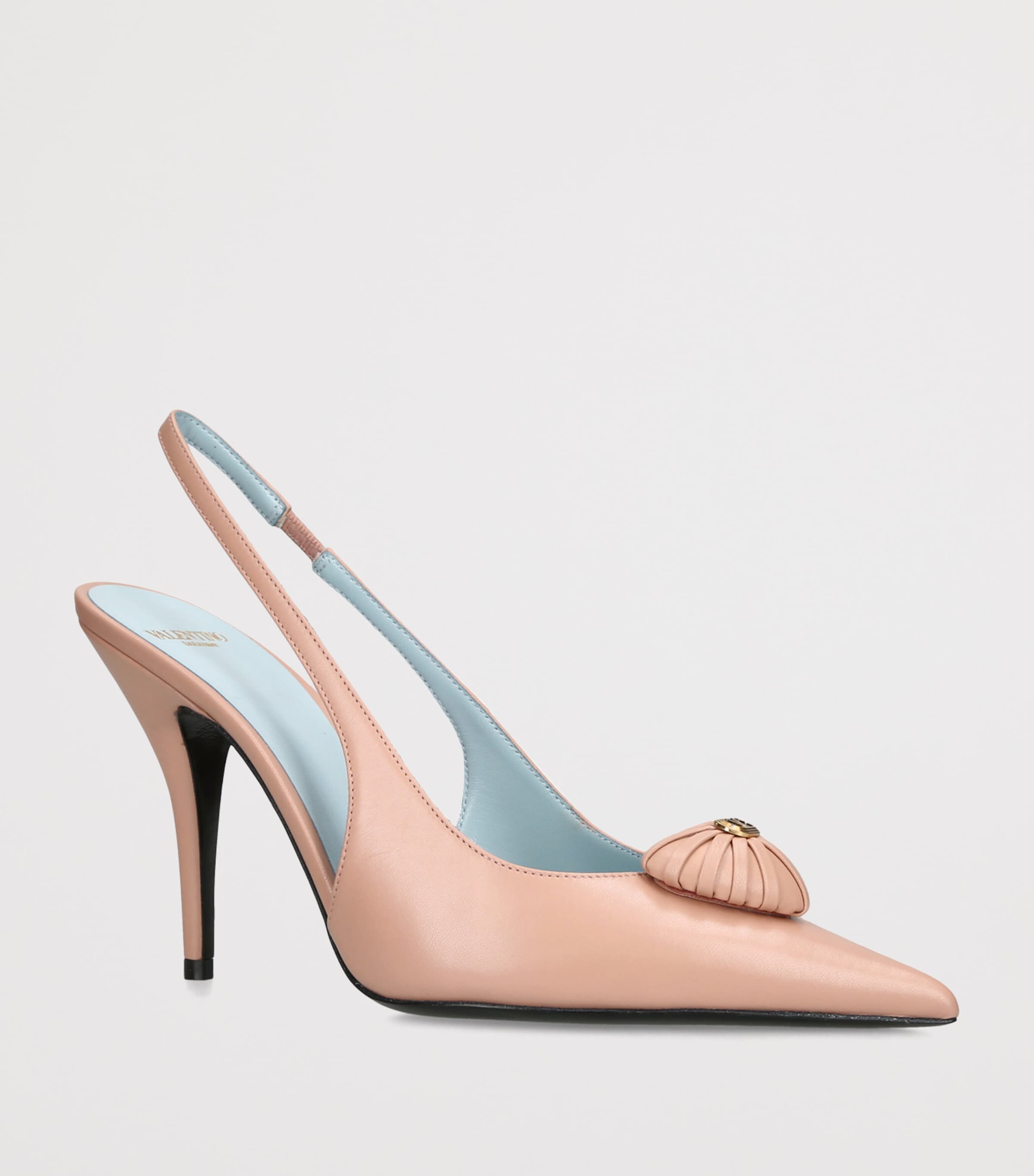 Valentino Garavani Leather Coeur Royal Slingback Pumps 100 Pink Image 3