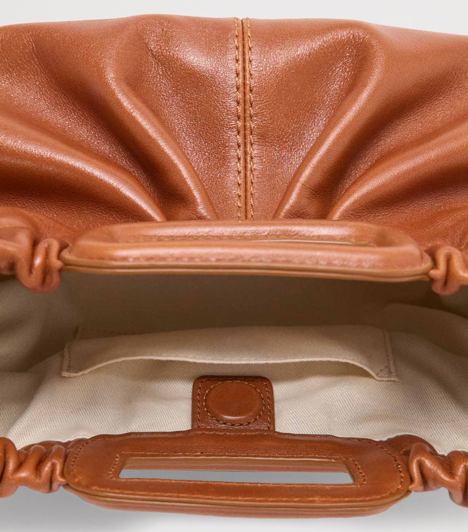 Maje Leather Milpli Clutch Bag Tobacco Image 13