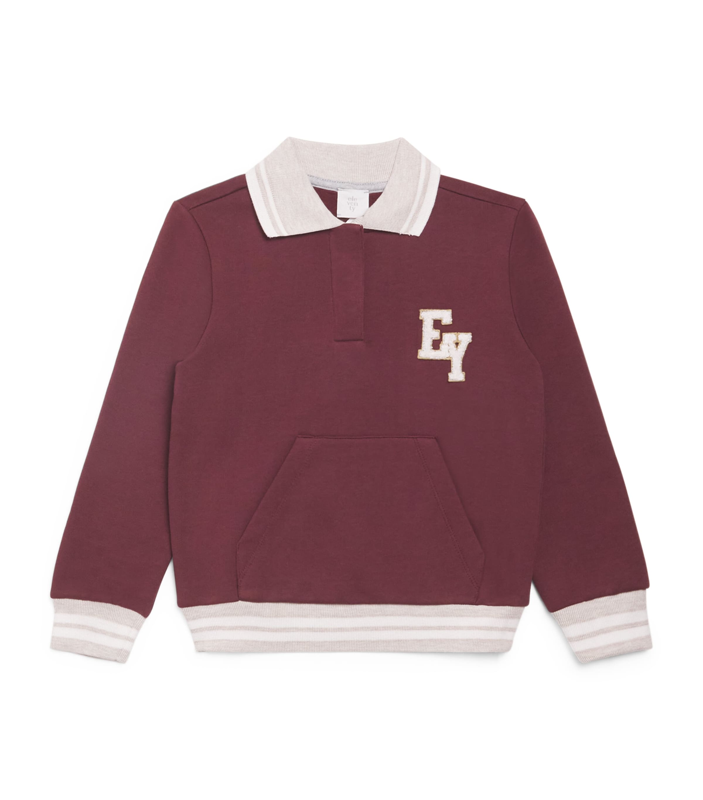 Eleventy Cotton Varsity Logo Sweater In Red