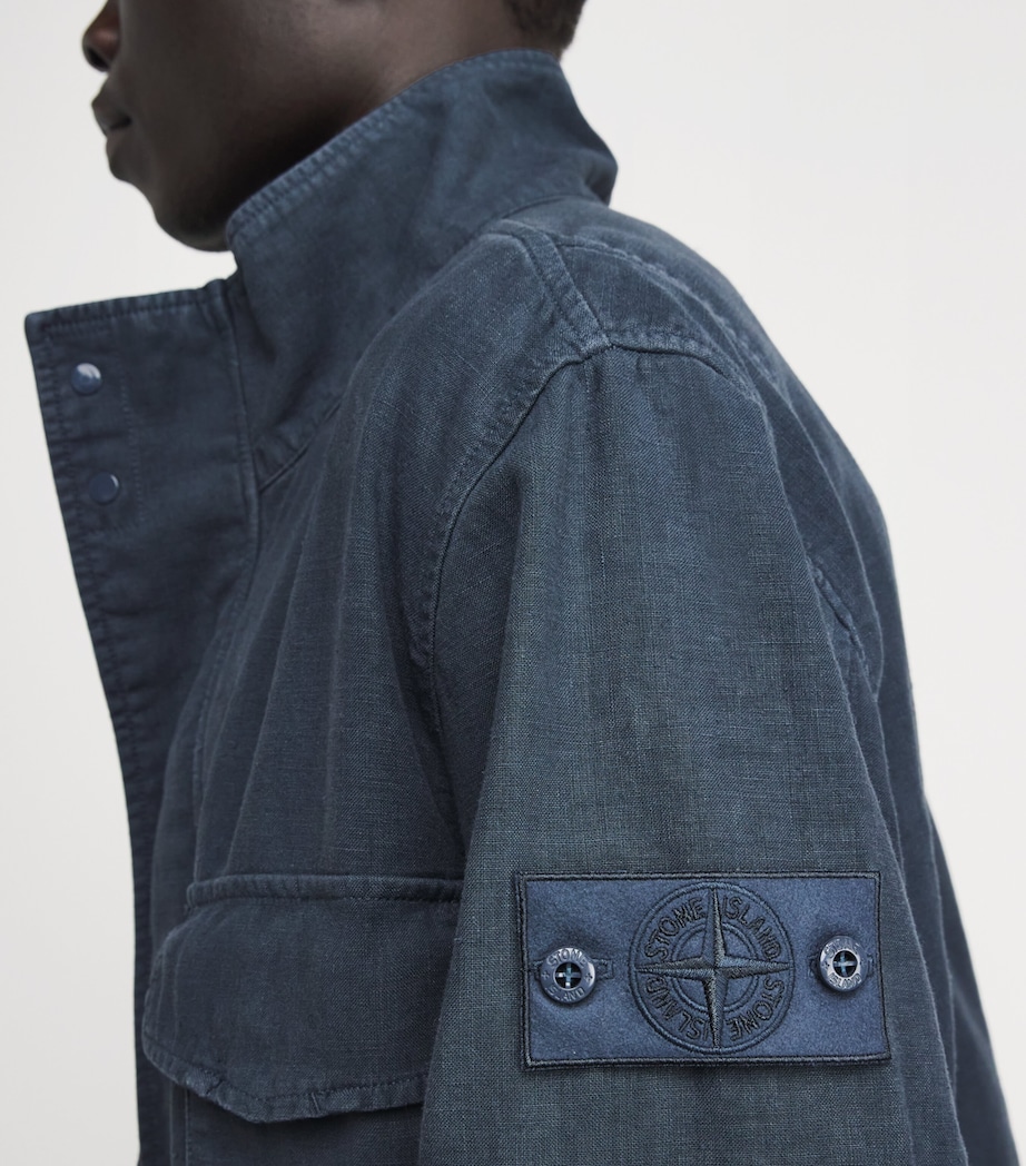 Stone Island Mens Linen-Blend Ghost Field Jacket Image 3