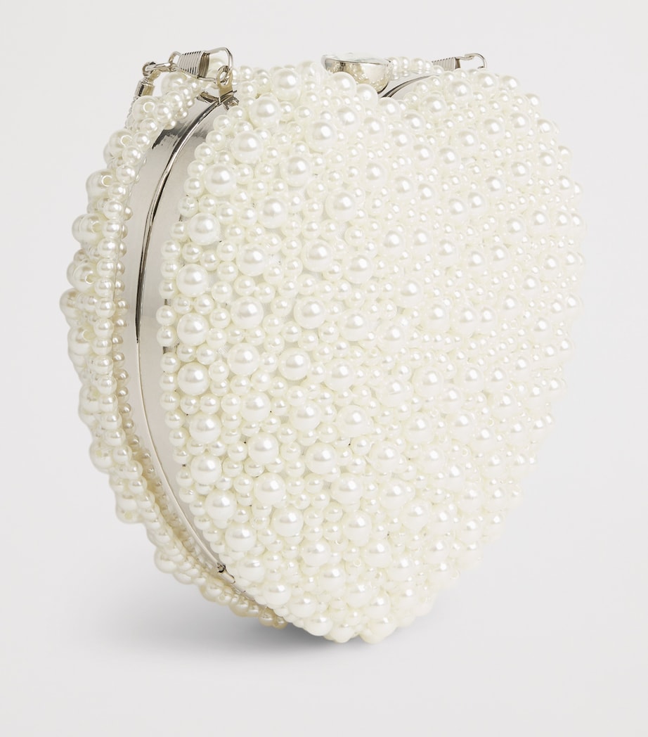 David Charles Embellished Faux Pearl Top-Handle Bag S Silver Image 2
