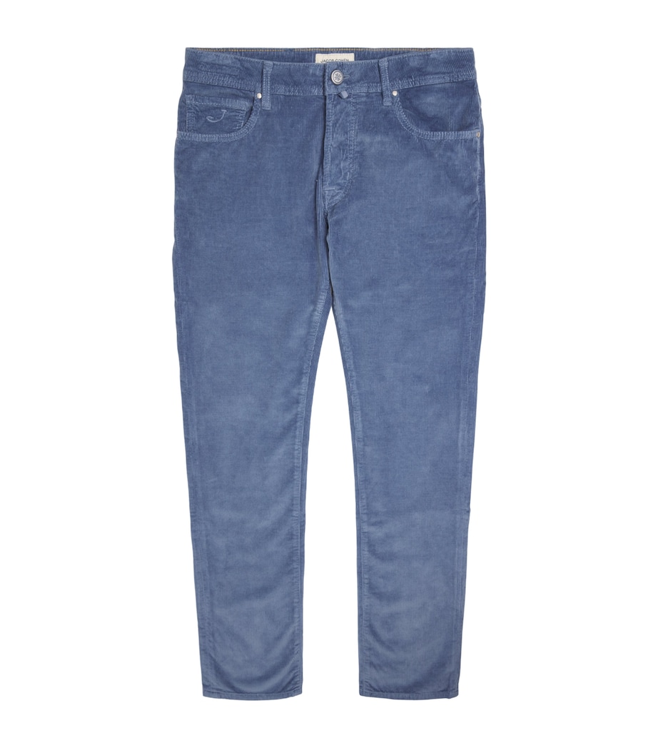 Jacob Cohën Mens Corduroy Bard Slim-Fit Chinos Blue Image 1