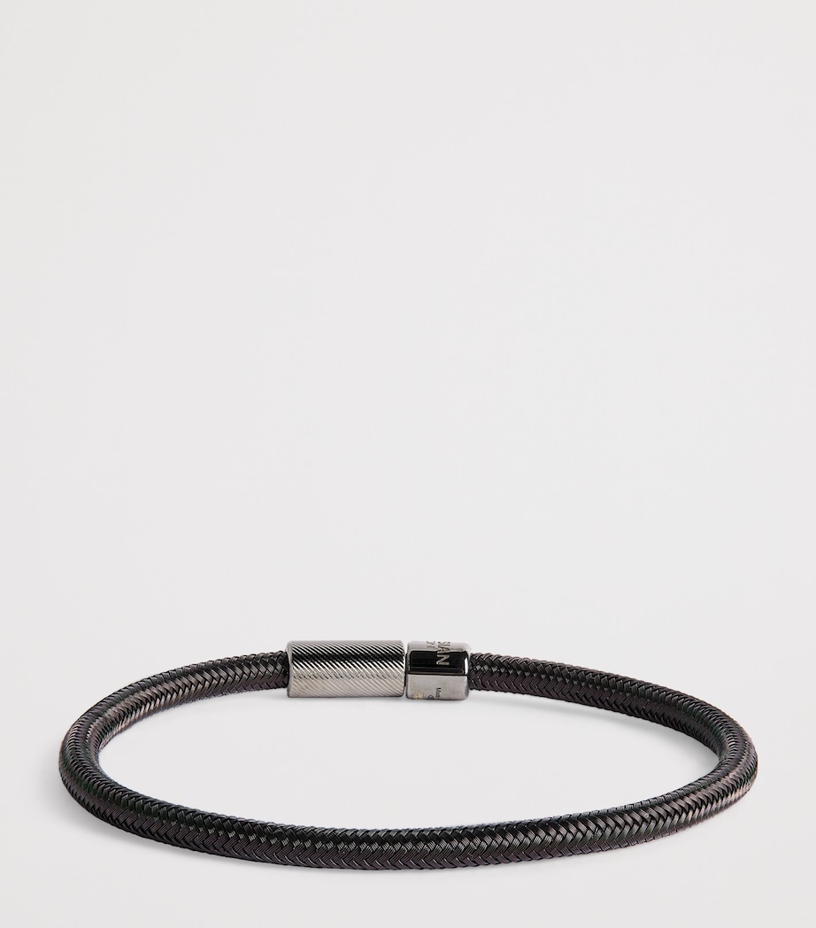 Copper Single-Wrap Braided Bracelet BLACK Image 3