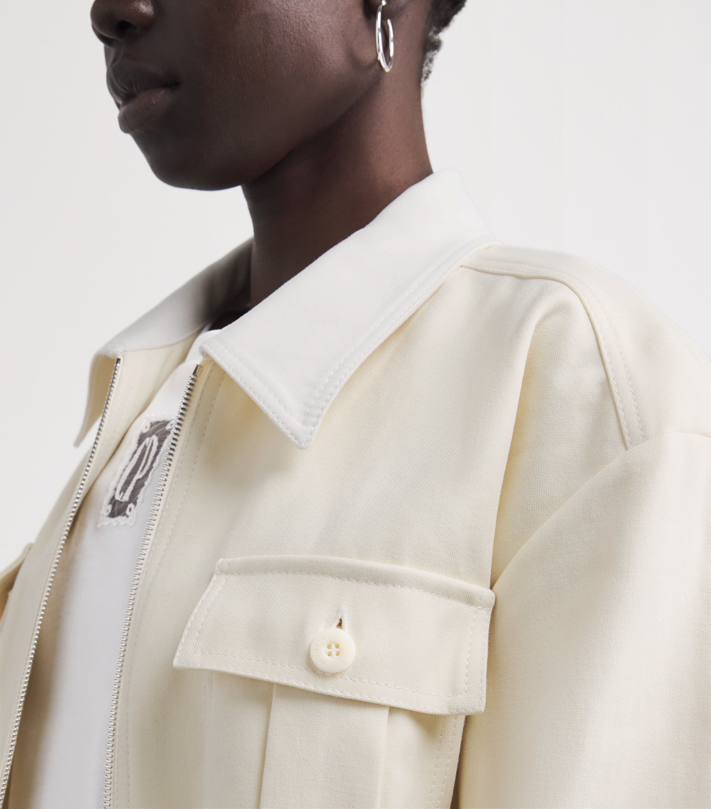 Claudie Pierlot Womens Cotton Jacket Vanilla Image 3