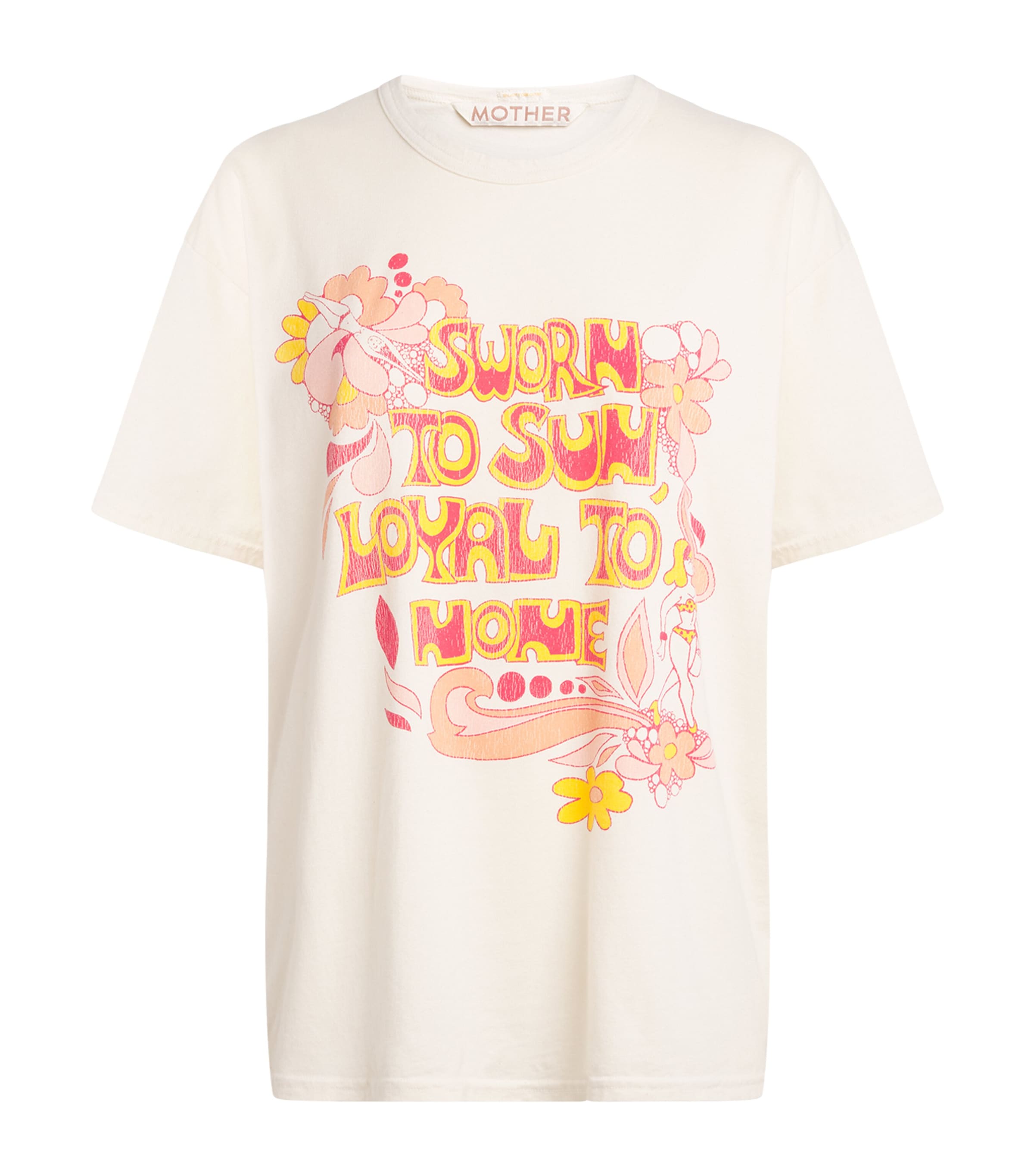 MOTHER Womens The Sleep-Over T-Shirt Sworn To The Sun Image 1