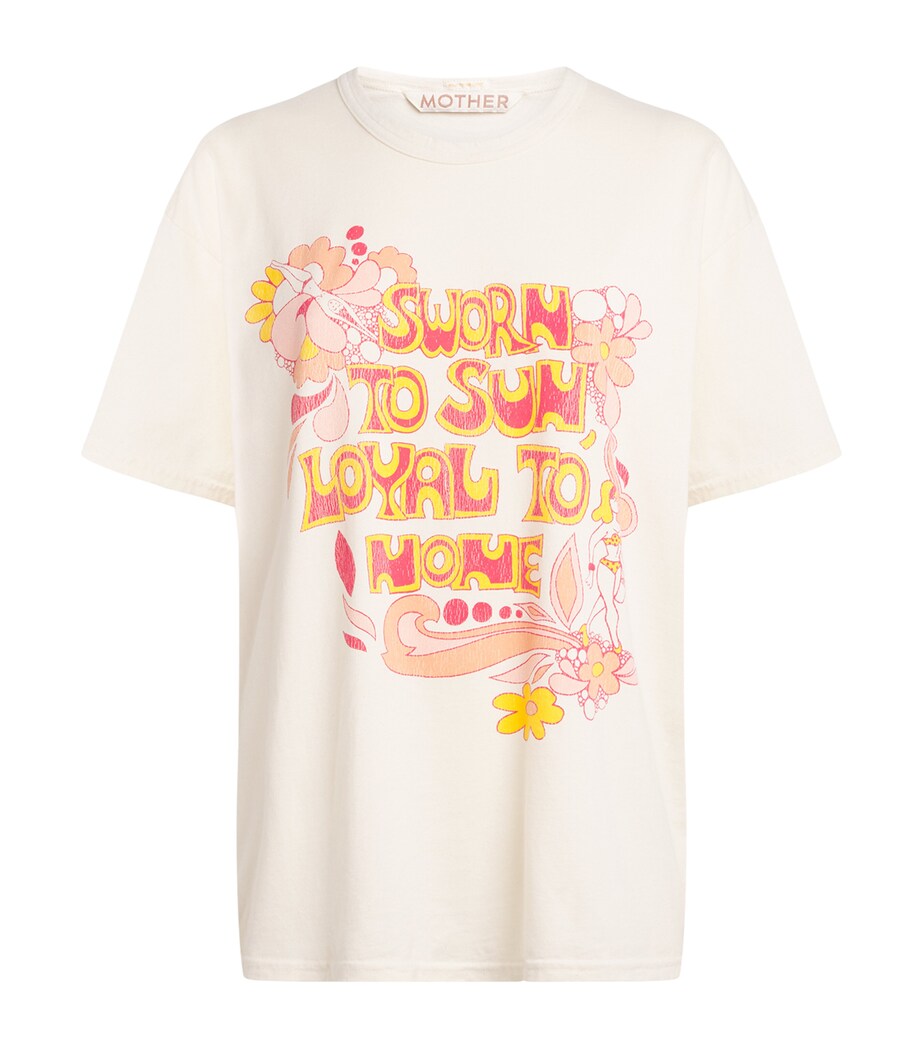 MOTHER Womens The Sleep-Over T-Shirt Sworn To The Sun Image 1