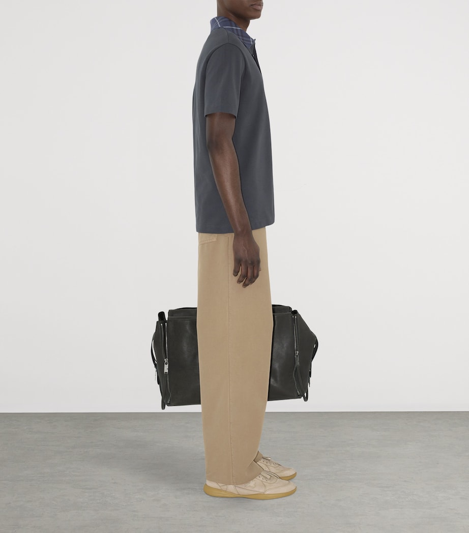 Cotton Check-Collar Polo Shirt MAGNET Image 4