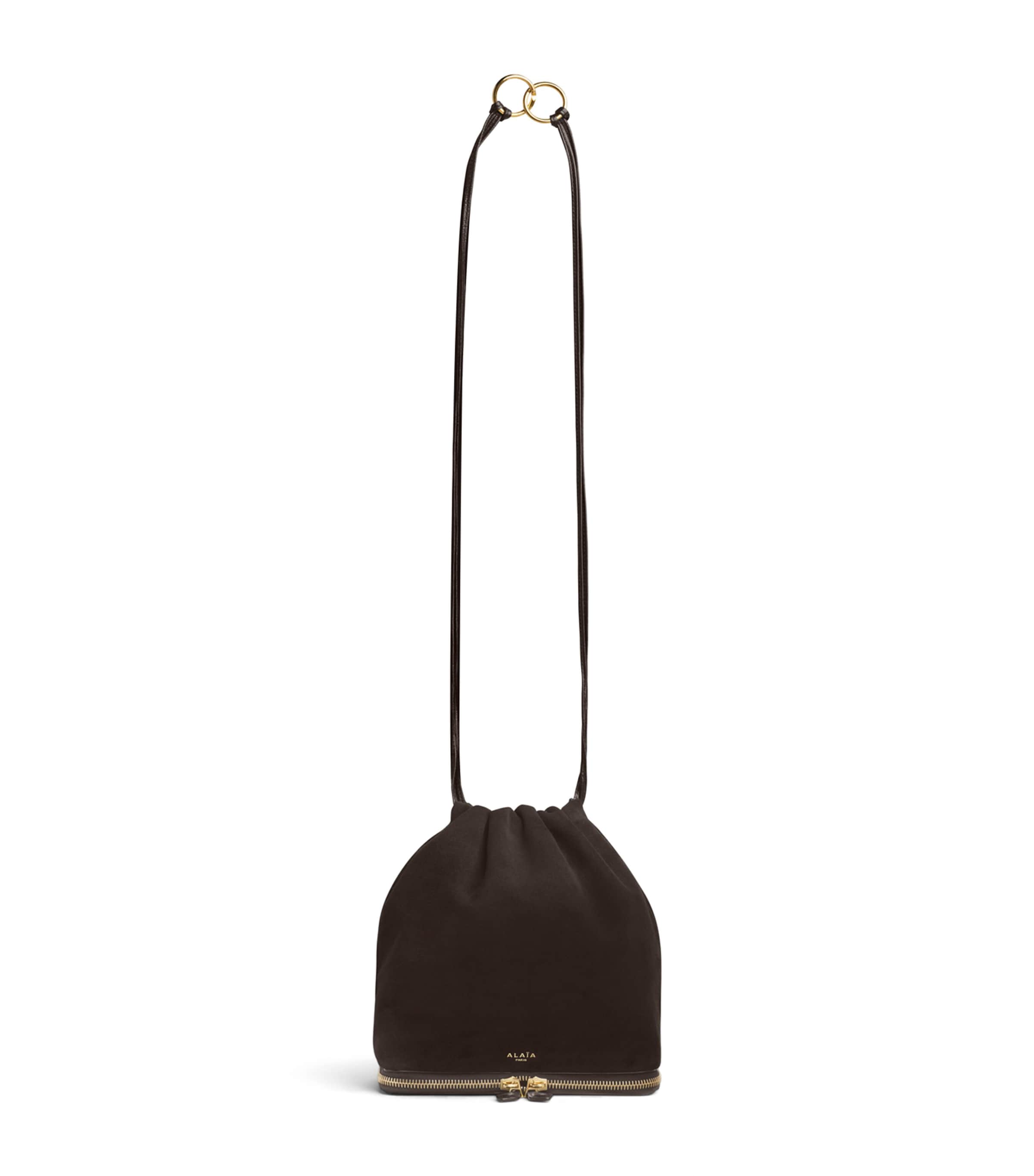 Alaïa Suede Le Ponchon Cross-Body Bag Dark Brown Image 1