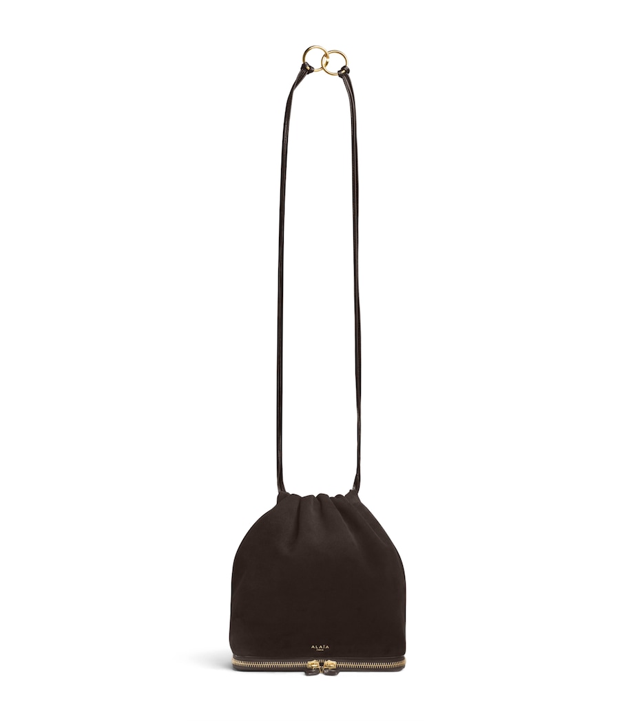 Alaïa Suede Le Ponchon Cross-Body Bag Dark Brown Image 1