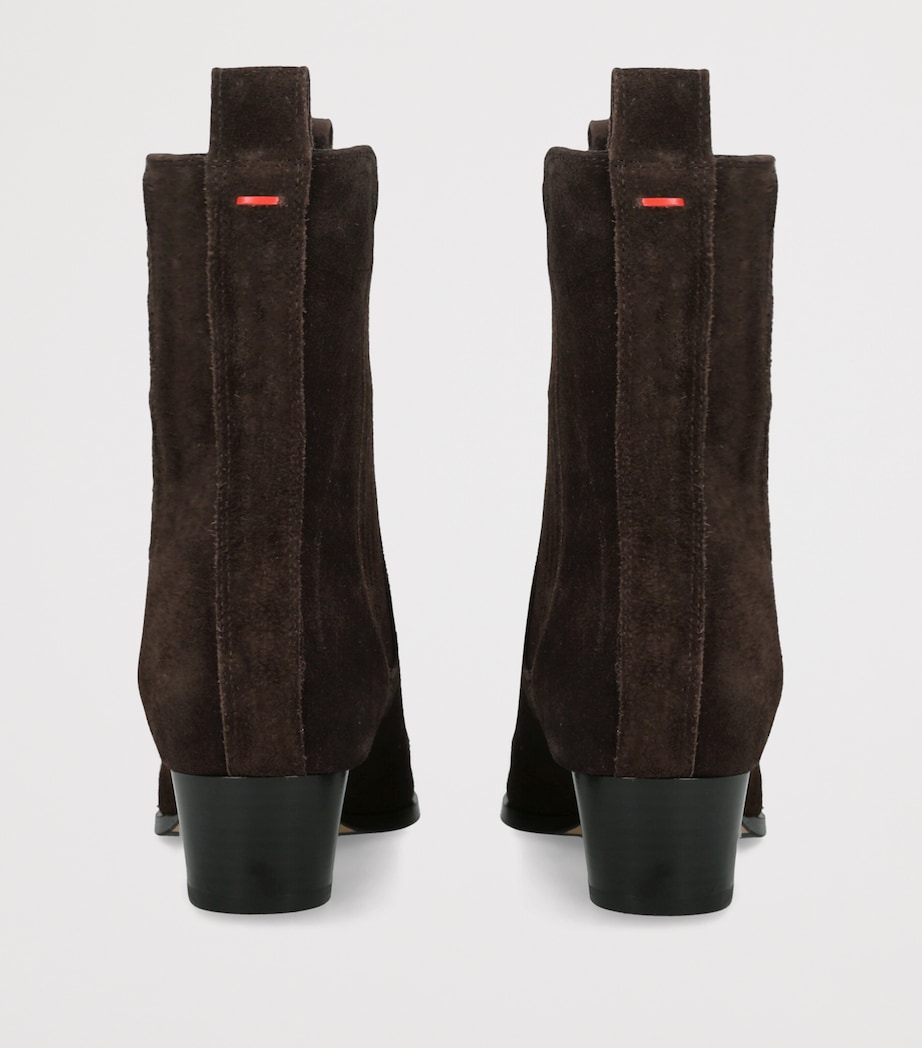 aeyde Suede Agata Ankle Boots 40 Dark Brown Image 4