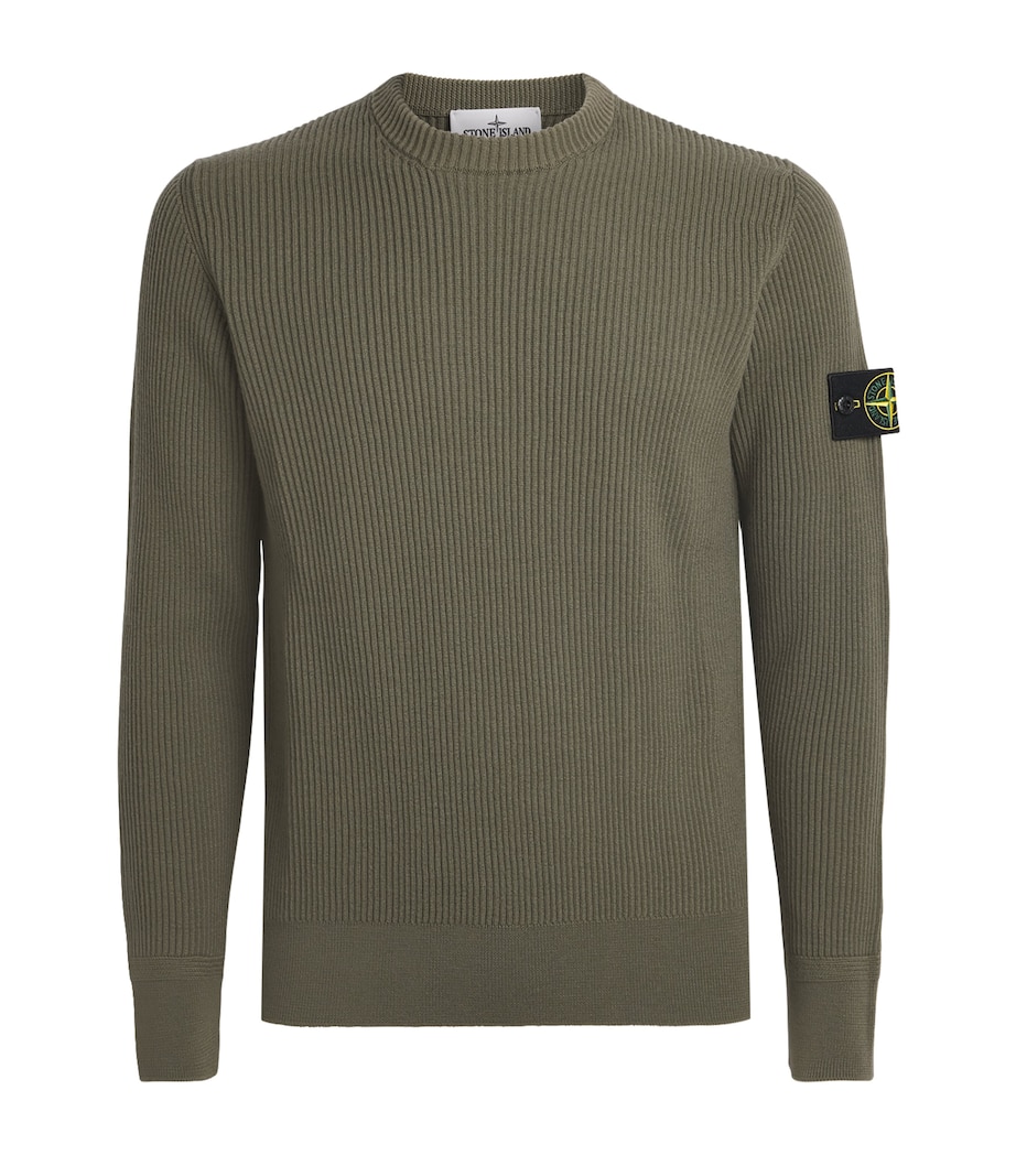 Stone Island Mens Virgin Wool Compass Sweater Image 1
