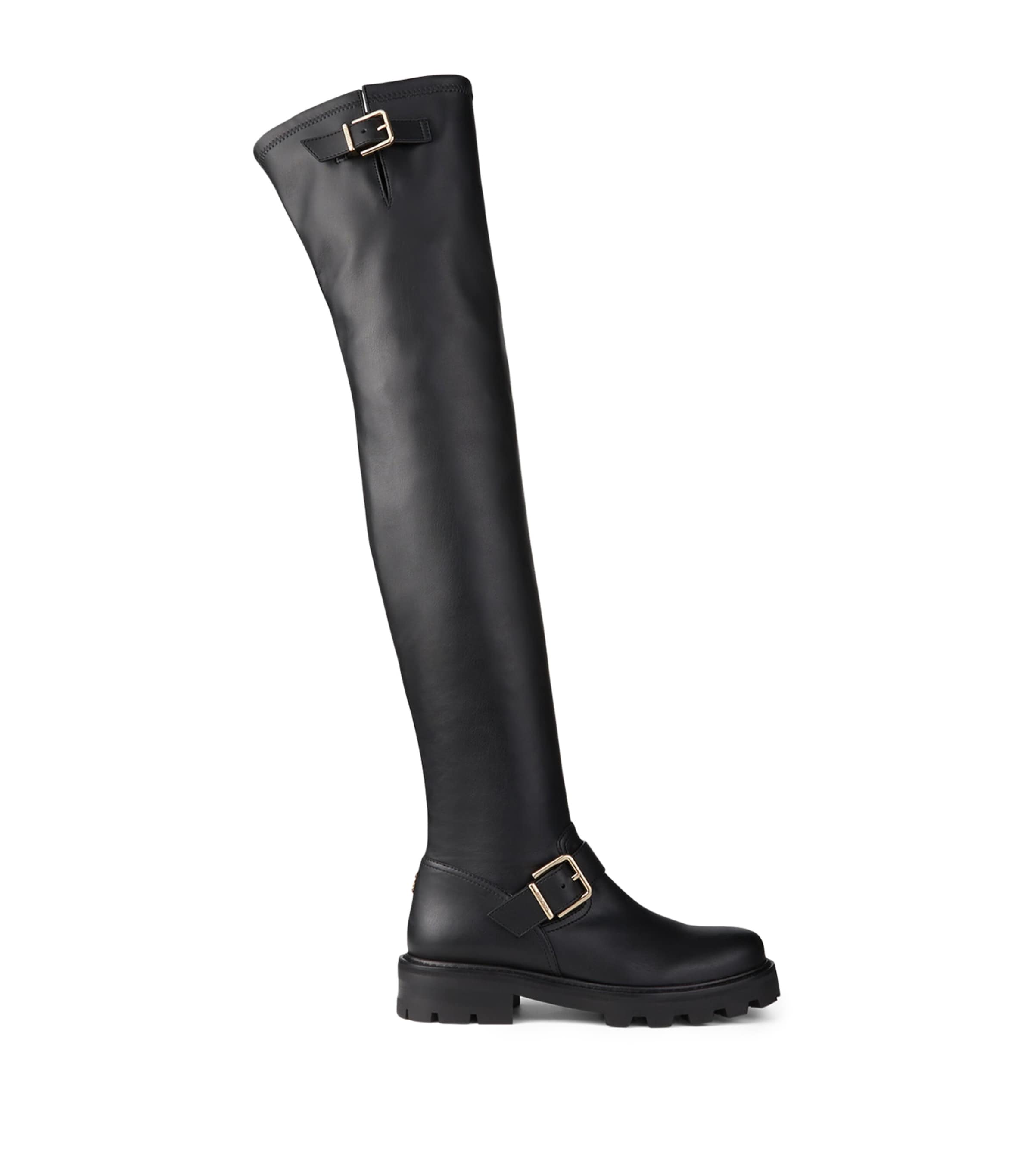 Jimmy Choo Biker Ii Leather Over-the-knee Boots In Black