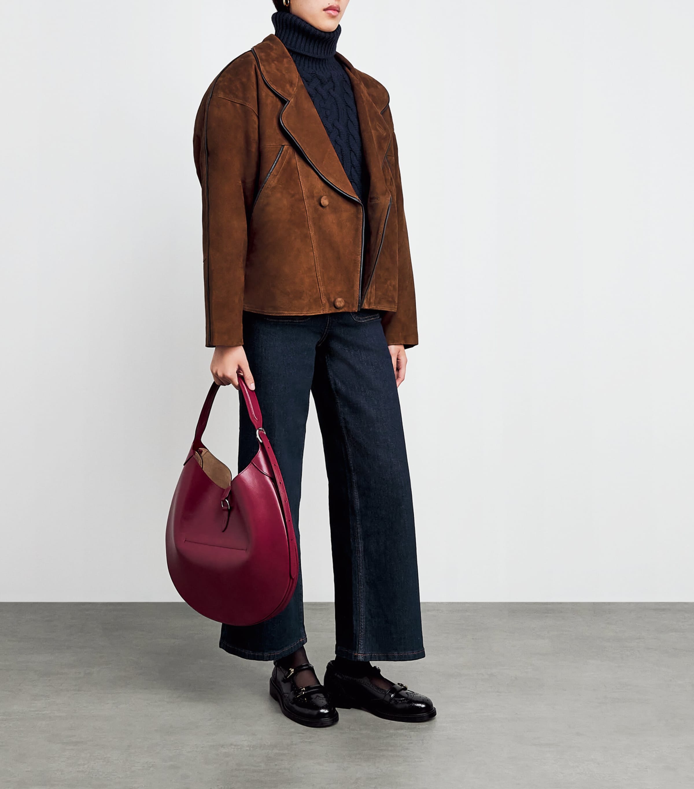 Suede Oversized Jacket BROWN Image 2