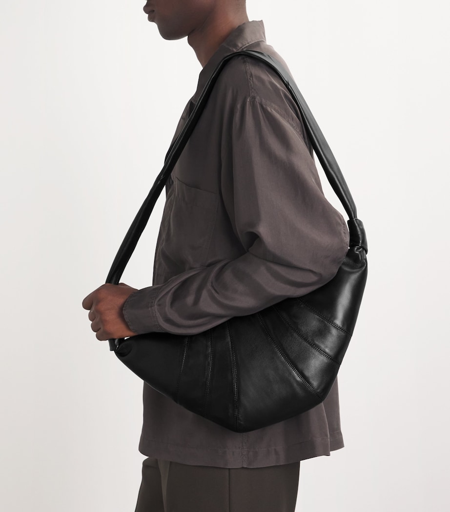 Medium Nappa Leather Croissant Bag BK999/BLACK Image 5