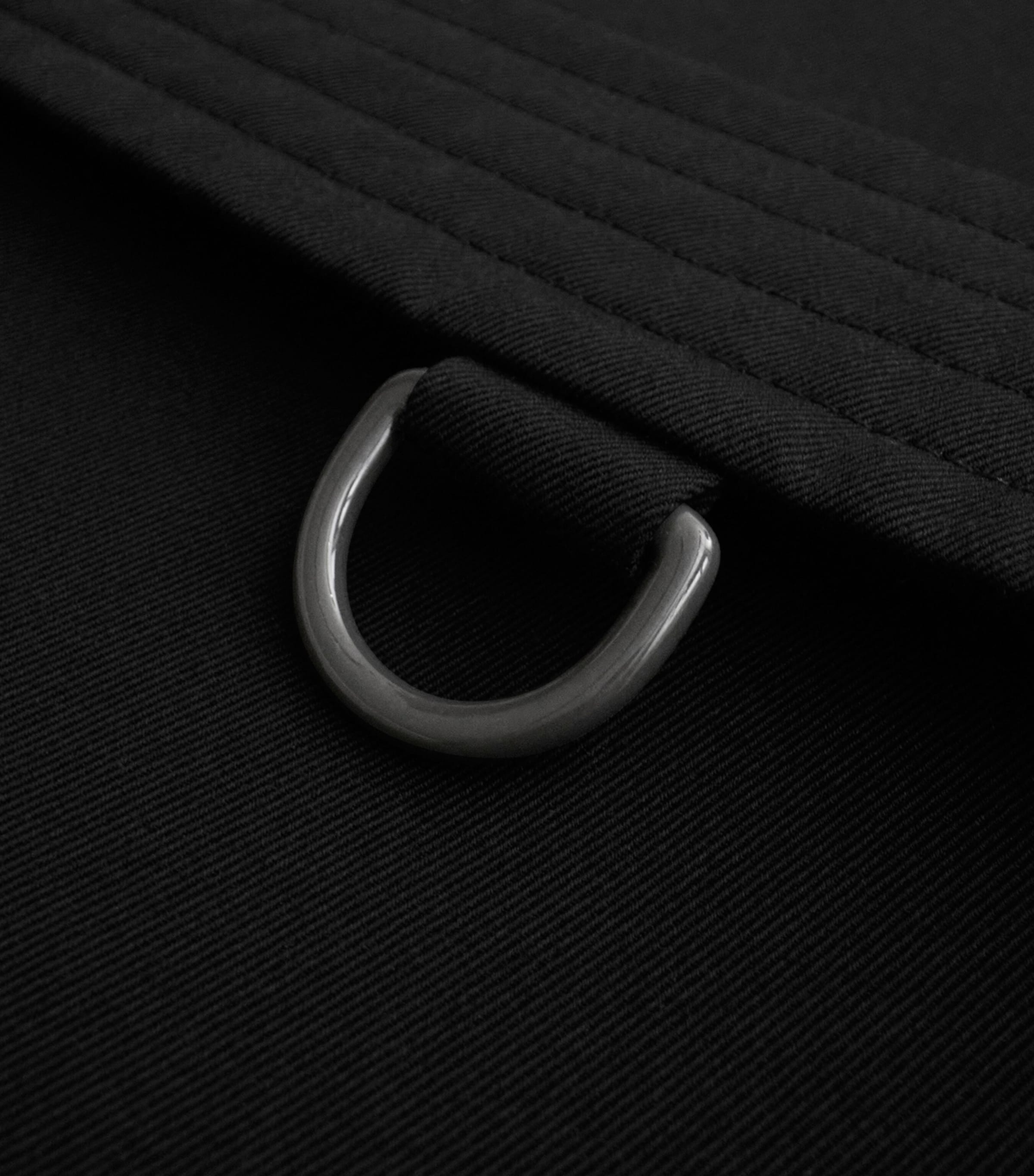 Cotton Kensington Short Trench Coat BLACK Image 9