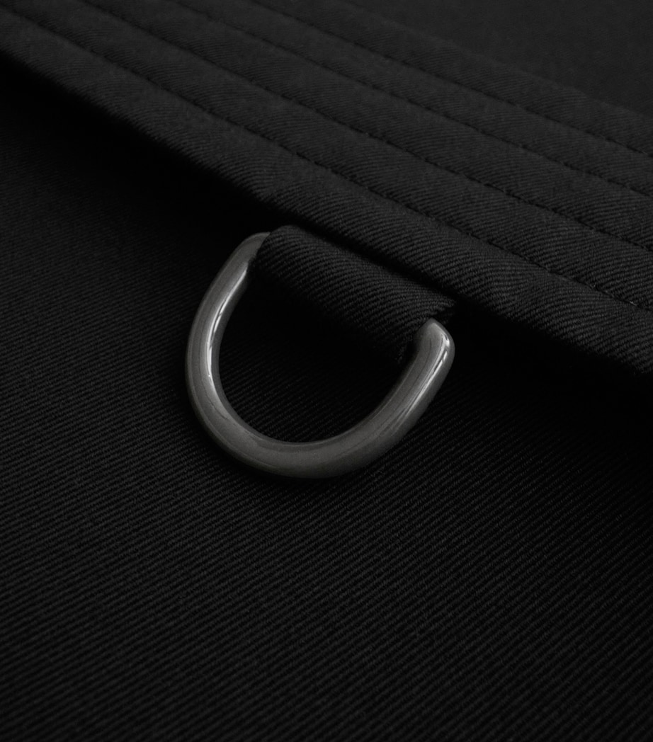 Cotton Kensington Short Trench Coat BLACK Image 9