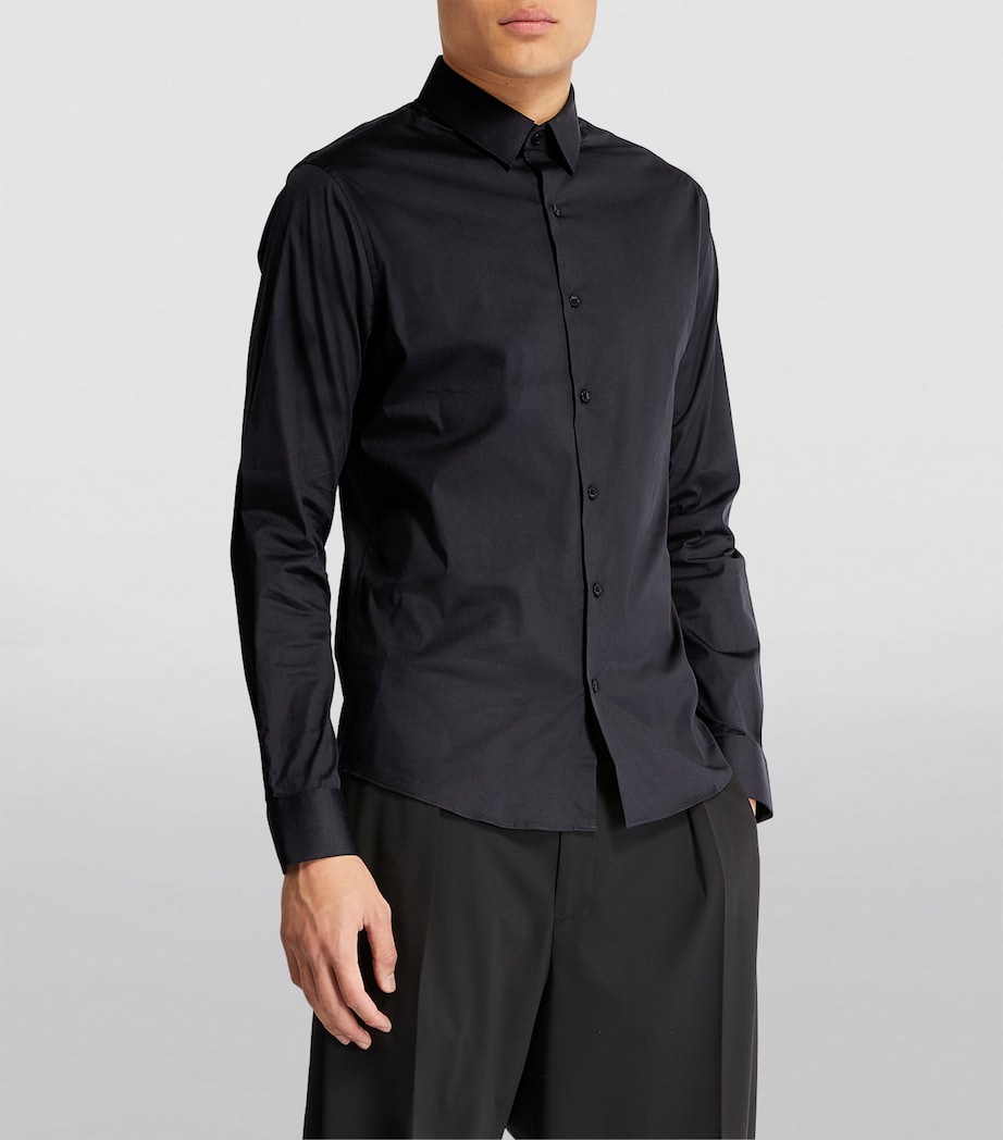Cotton-Blend Long-Sleeve Shirt BLACK Image 3