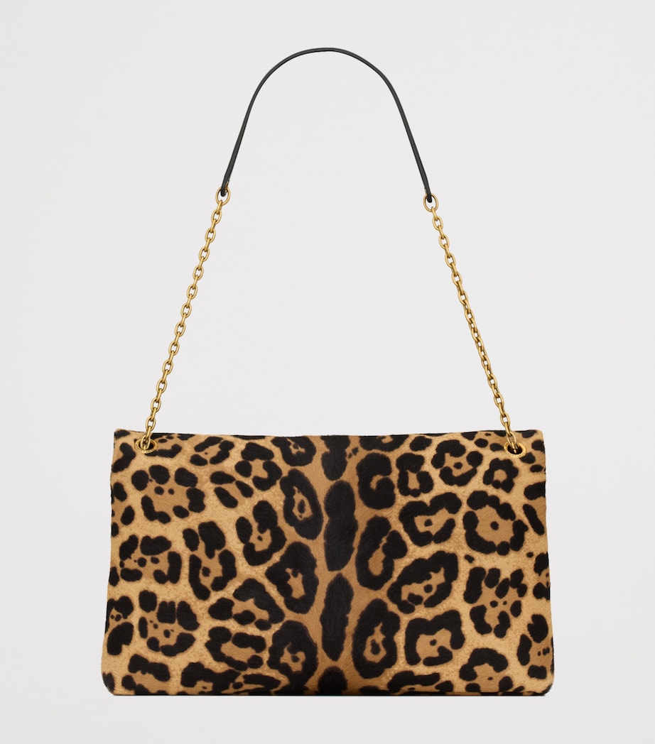 Saint Laurent Cassandre Envelope Leopard Chain Wallet Image 5