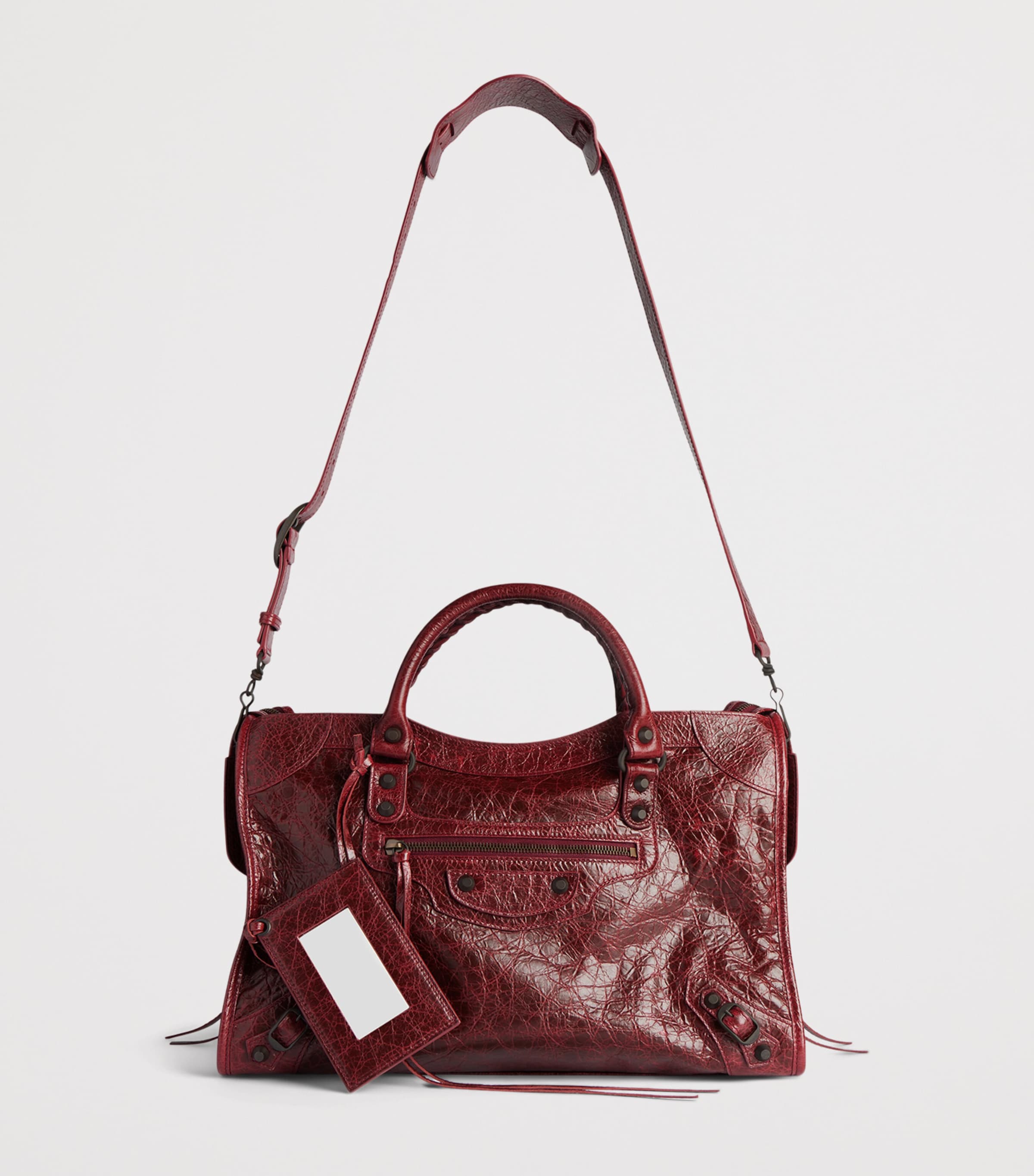 Balenciaga Burgundy Medium Lambskin Le City Top-Handle Bag