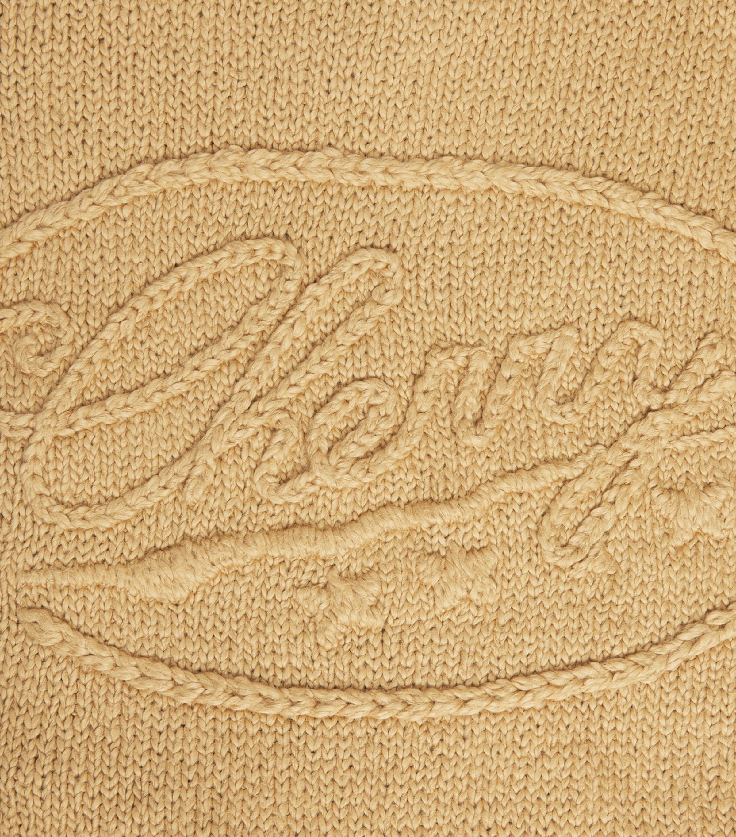 Cherry Los Angeles Mens Cotton Five Star Henley Sweater Desert Tan Image 6