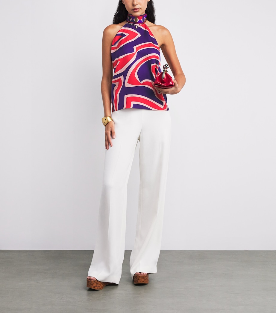 Silk Labirinto Print Halterneck Top 048/MULTICOLOR Image 2